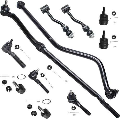 Detroit Axle - Kit de suspensión delantera de 11 piezas para Jeep Cherokee 1991-2001, Comanche 1991-1992, 3 extremos de barra de acoplamiento