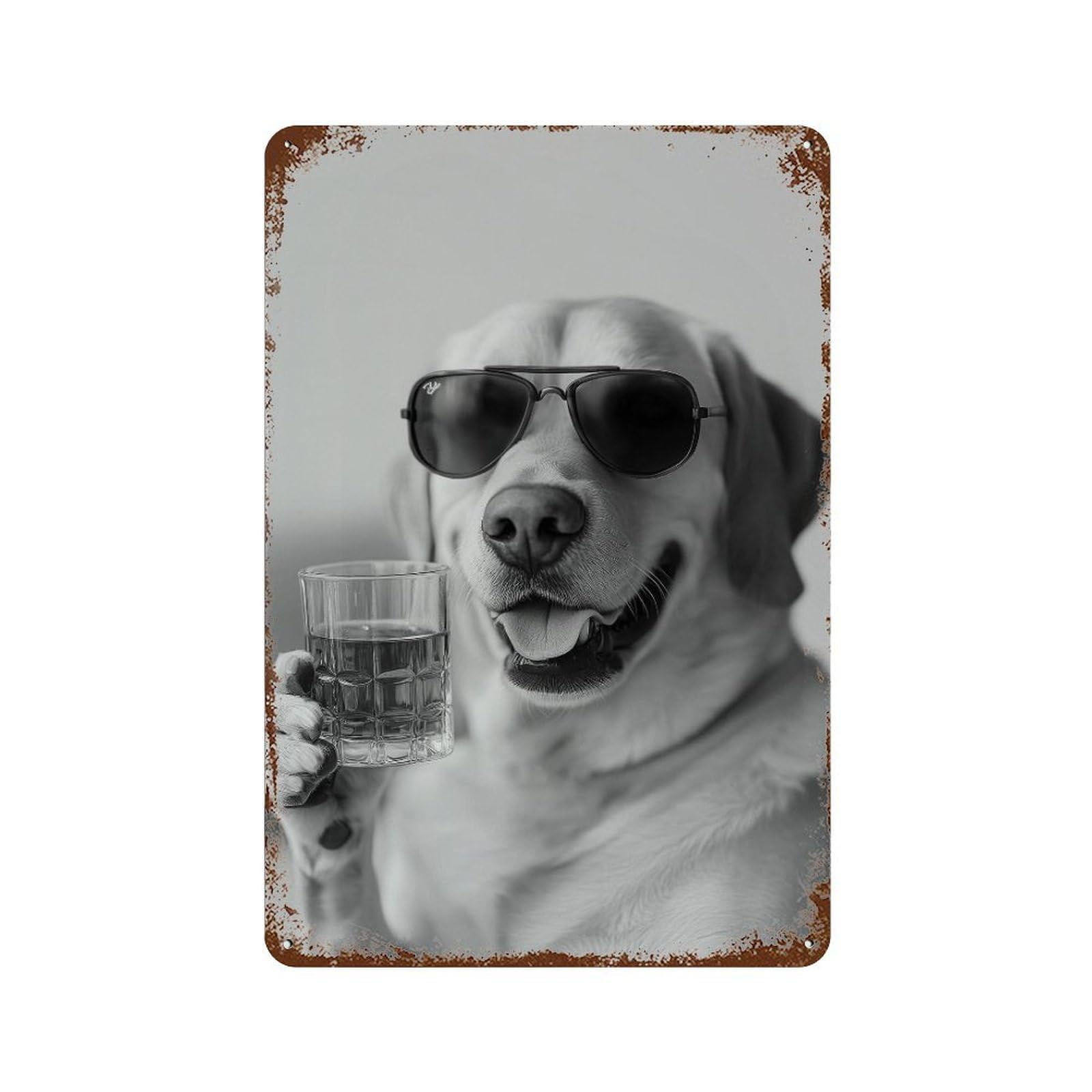 xiaoxiaoshen Labrador Whiskey Print Wall Decor Art Metal Tin Poster Modern Home Decor Art Home Bar Shop Decorations Vintage Sign 30x20cm