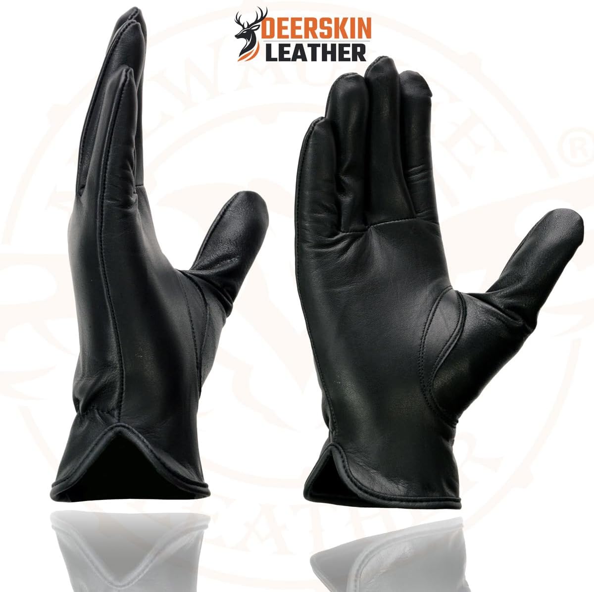 Milwaukee Leather SH886 Women's USA Deerskin Black Leather Unlined Lightweight Motorcycle Rider Gloves - Image 5