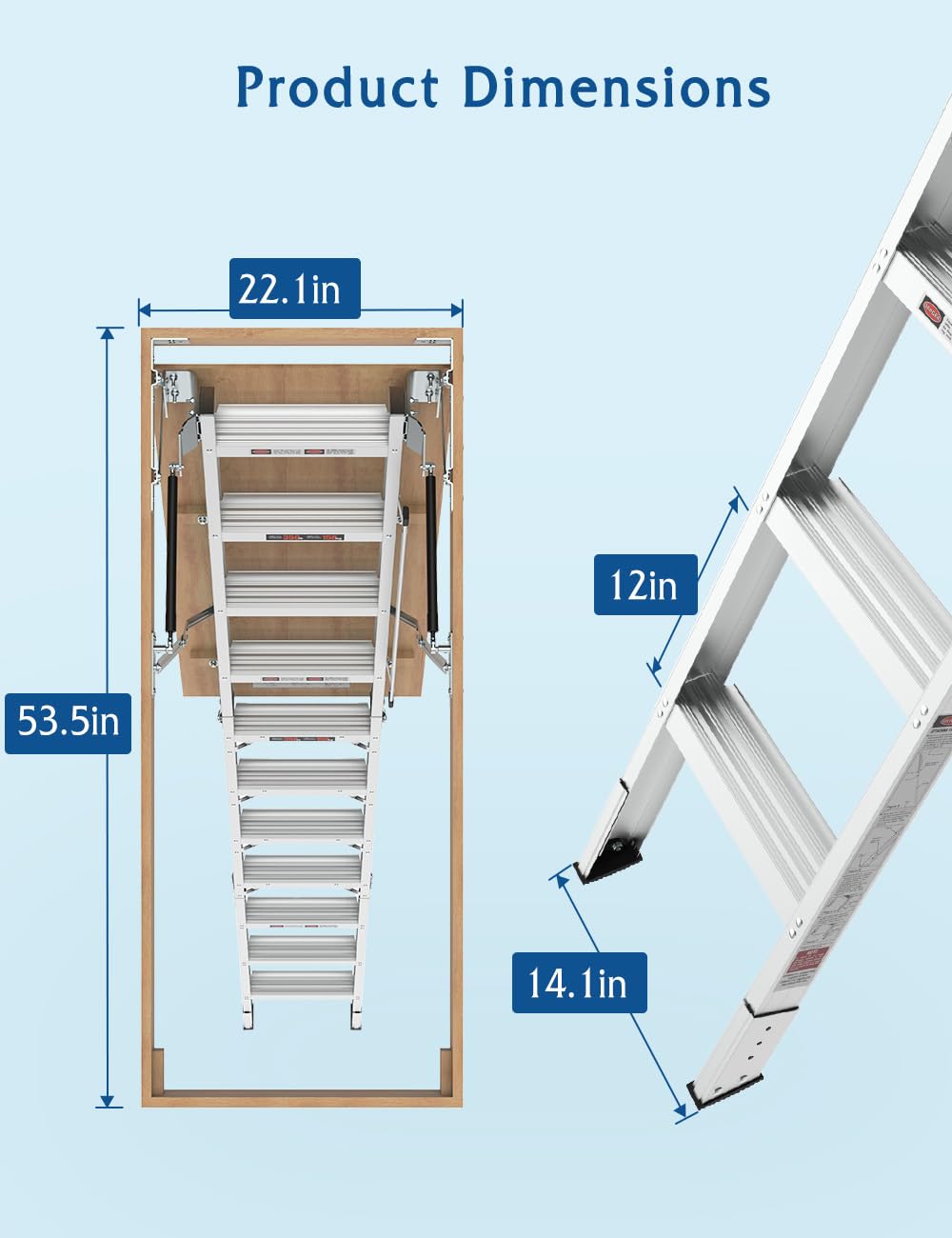 Snapklik.com : Aluminum Attic Ladder Pull Down System, 10 Foot Pull ...