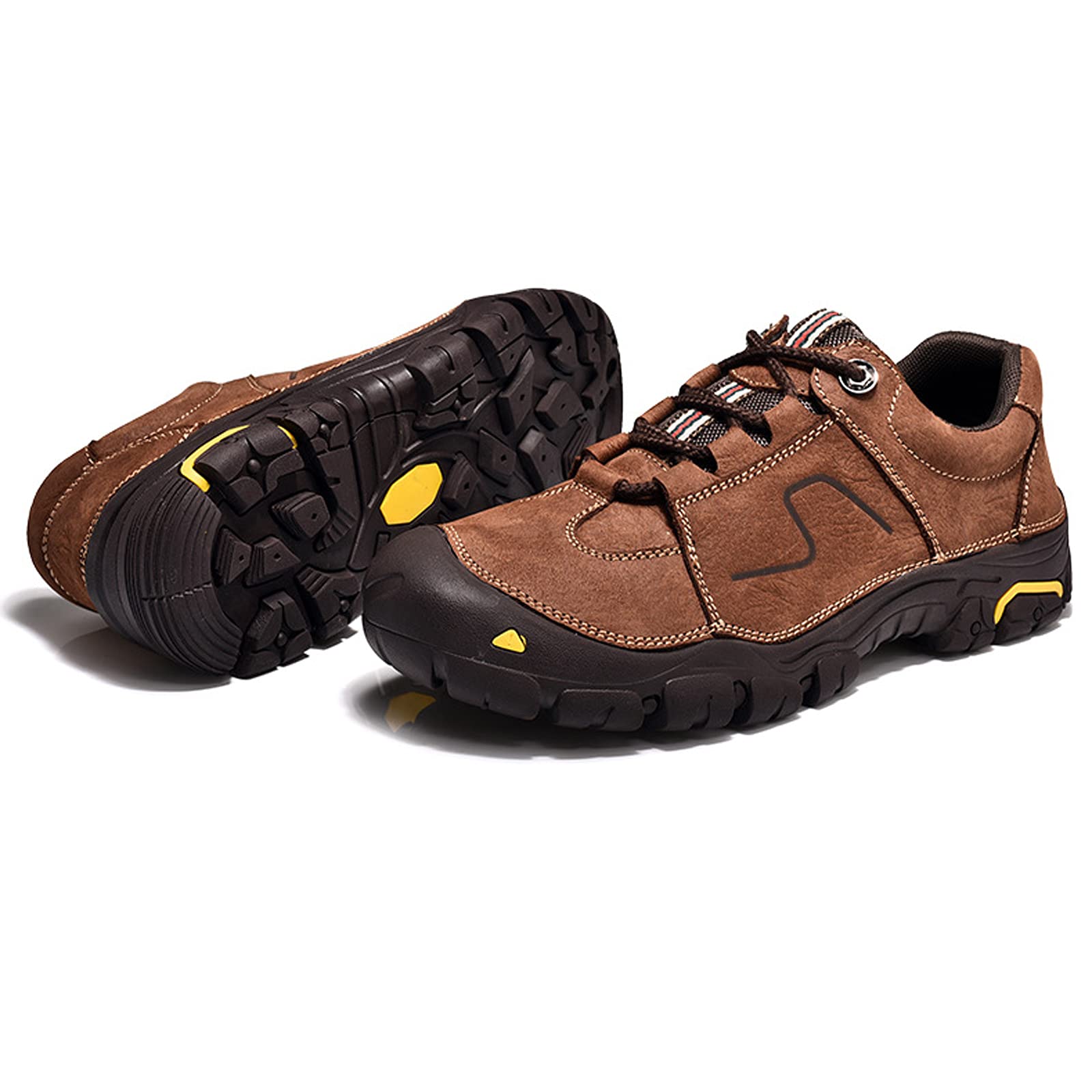 Zapatos Senderismo Cuero, Zapatos Casuales Caminar Hombres, Zapatos De Trekking De Montaña Antideslizantes con Cordones para Deportes Al Aire Libre para Todas Las Estaciones