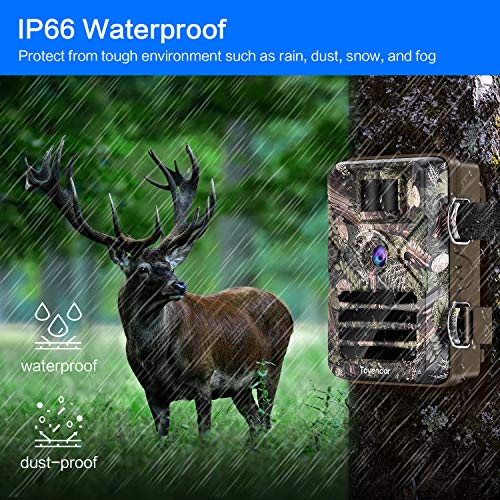 Tovendor Trail Cameras with Night Vision Motion Activated Waterproof, 16MP Game Camera No Glow for Wildlife Monitoring with 2.4'' LCD 90° Detecting Range