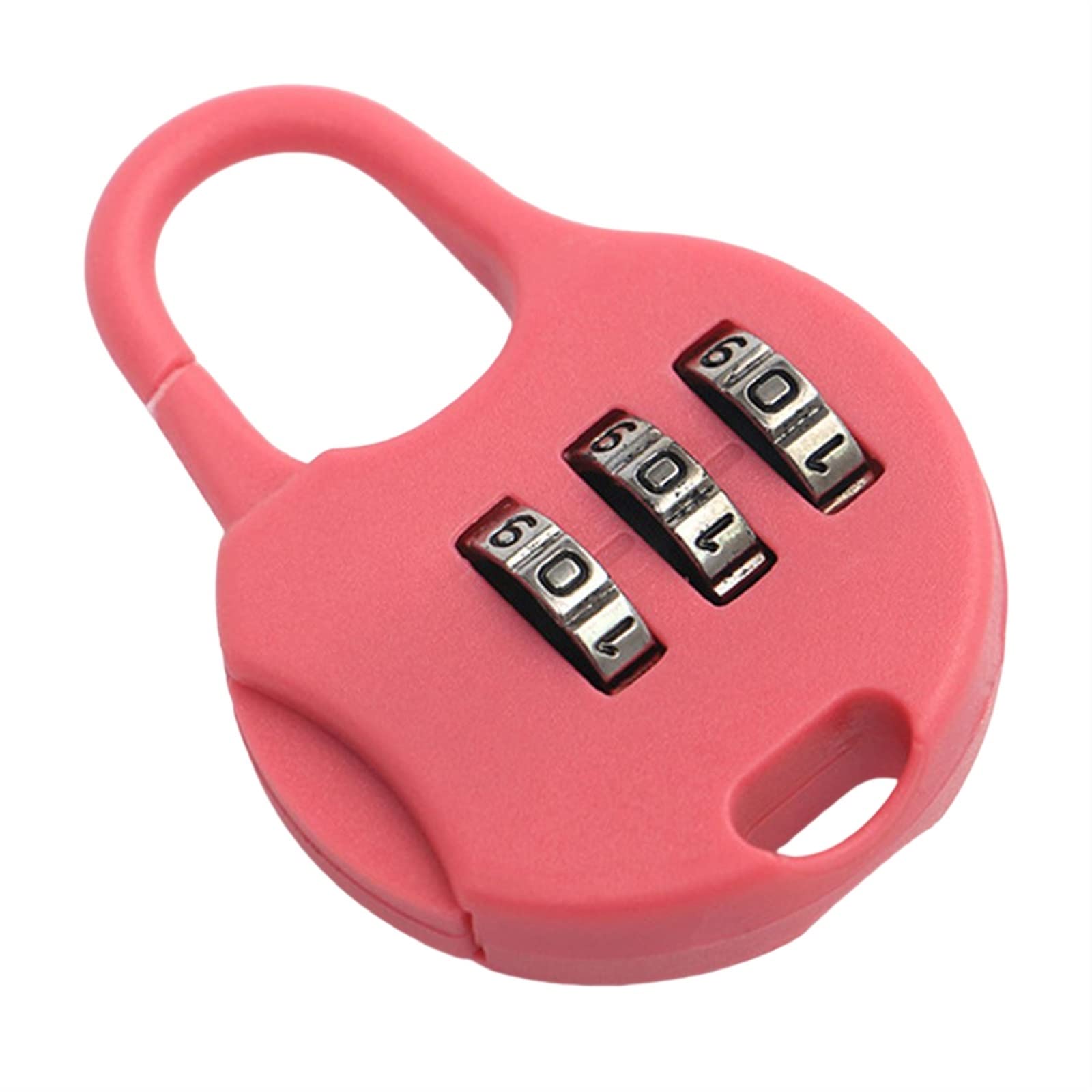 Cerradura de combinación, Mini candado de combinación 3 dígitos con contraseña, plástico antirrobo for bolsillo, maleta, mochila, cajón, cerradura seguridad(Pink)