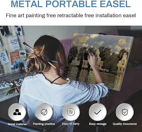 Miniatura 2 de Art Easel Stand for Painting and Sign - RRFTOK Aluminum 66 Inch Metal Tripod Adjustable Portable Easels for Display - Canvas Stand for Table Top