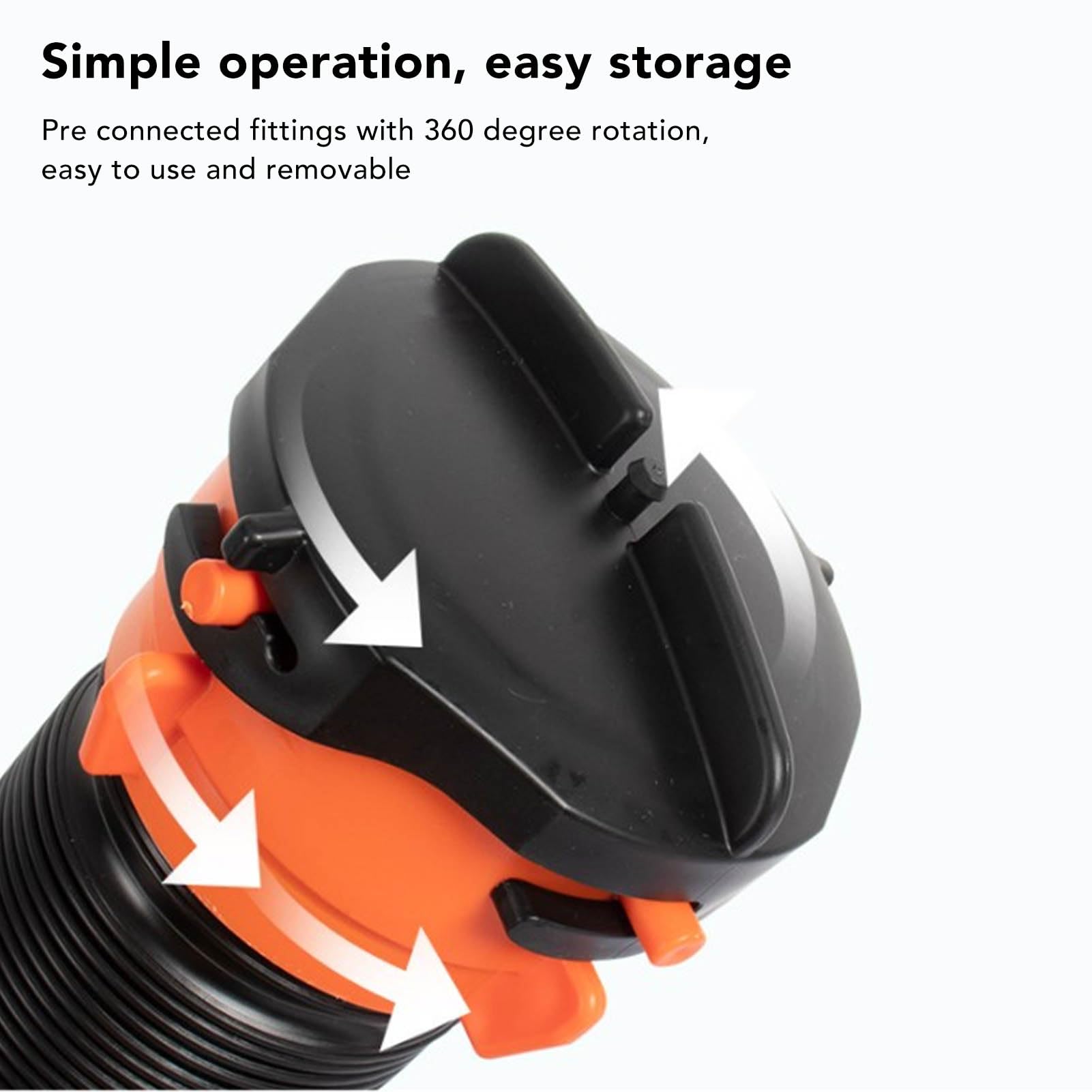 BORDSTRACT Gomito Per Tubo Fognario Per Camper, Raccordo Girevole a 90 Gradi con Coperchio Per Una Facile Installazione su Yacht E Camper