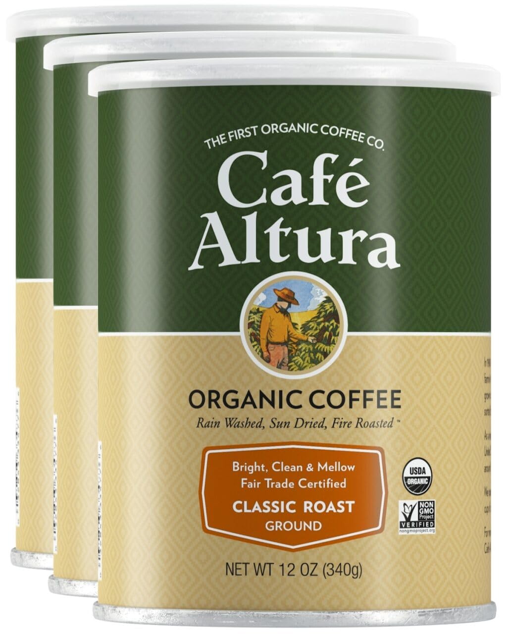 Cafe Altura Ground Organic Coffee, Fair Trade Classic Roast, 12 Ounce