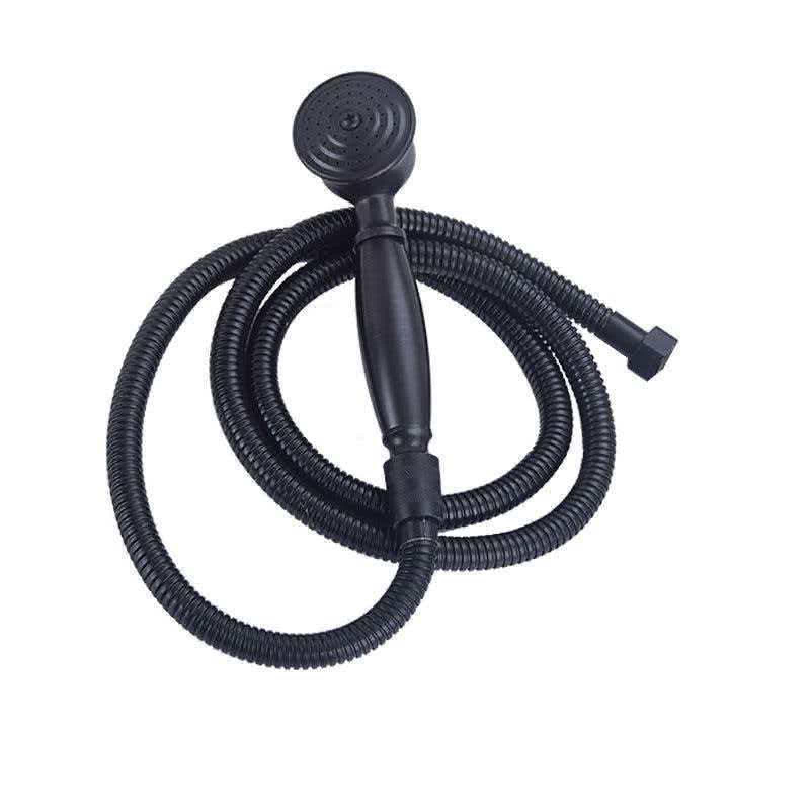 Fanjubei Black Spray Head + Hose All-Copper Shower Booster Handheld Showerhead, Black Nozzle + Soft Hose