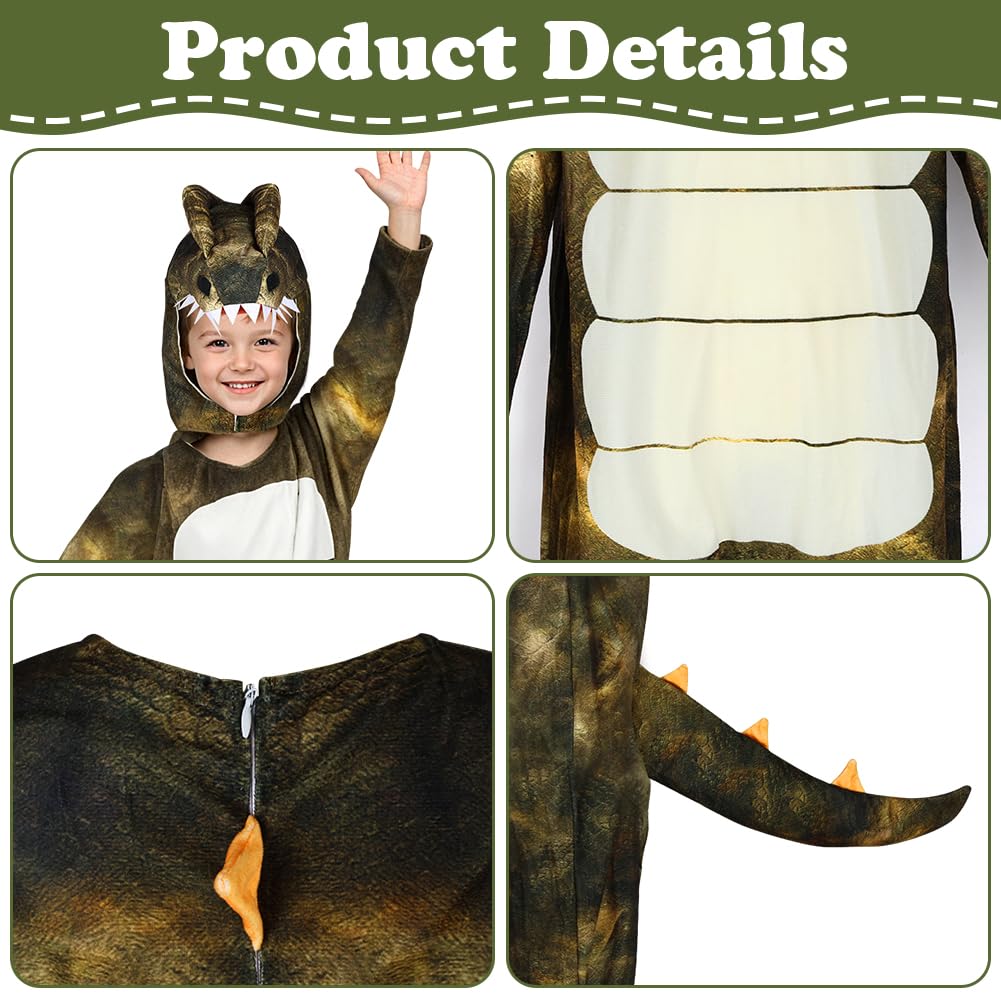 AYBUY Kids Dinosaur Costume, Tyrannosaurus Rex Costume Kids Animal Fancy Dress Outfit for Halloween World Book Day Carnival,100 - Image 3
