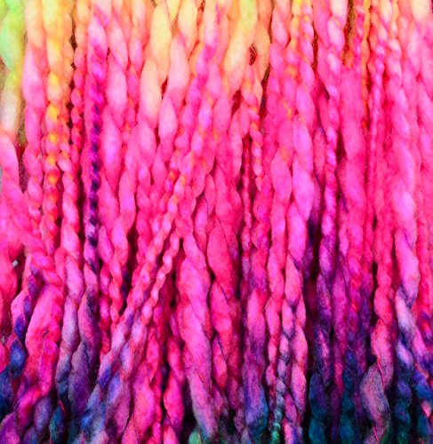 Image of M.G ENTERPRISE Wool Hand Knitting Thread Dyed Thick Chunky 200 gm (Rainbow Purple)