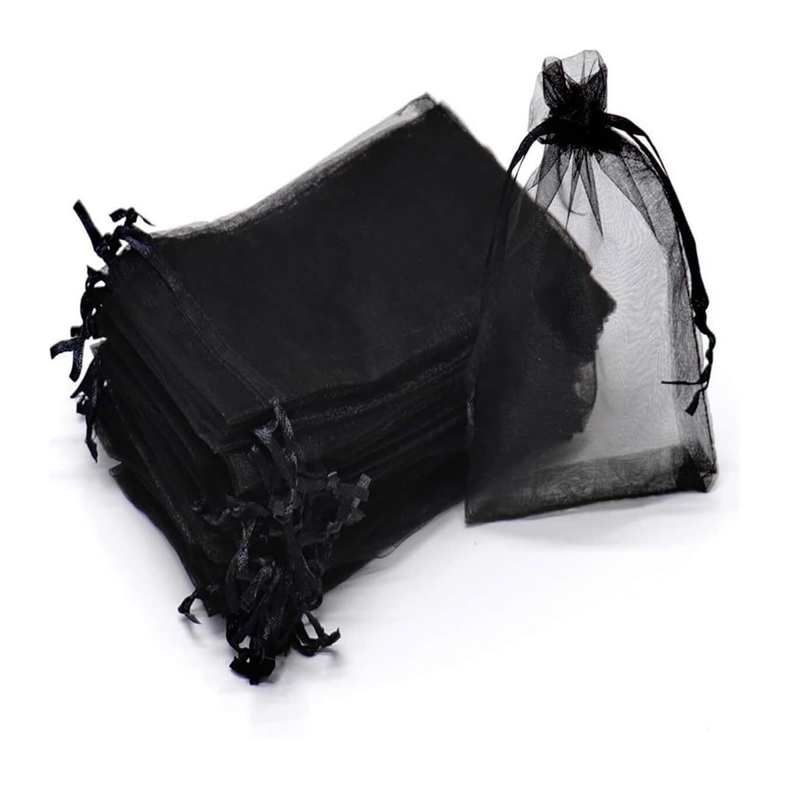 Organza para frutas y plantas bolsas protectoras reutilizables de 20x30cm en color negro