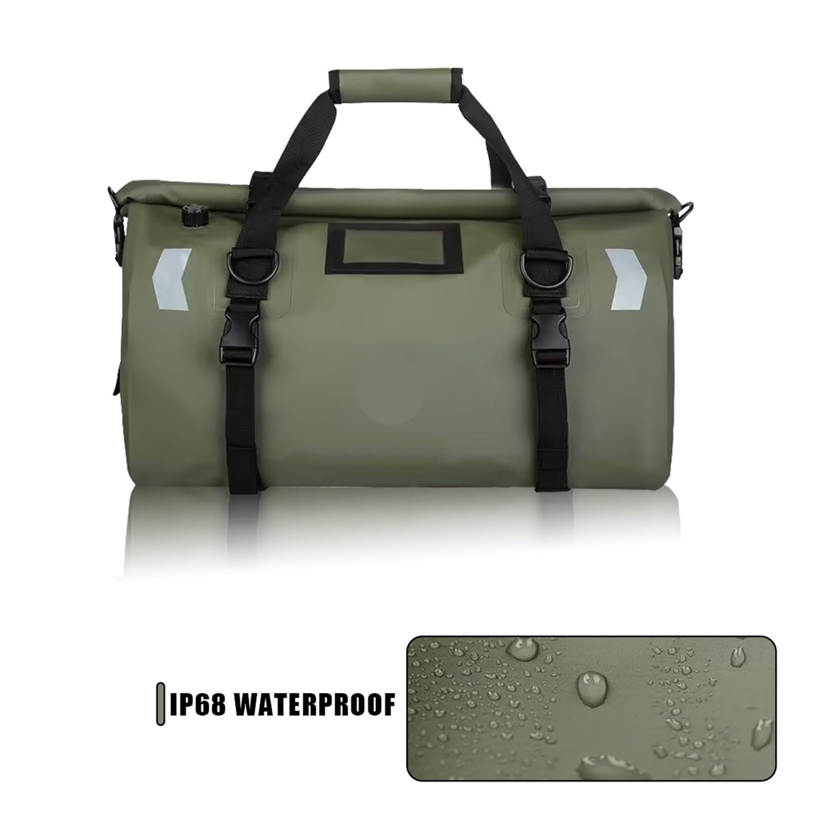 torba na siodełko motocyklowe Uniwersalna Torba Motocyklowa Dry Bag Duffle Bag, Torba Na Tył Motocykla, Torba Na Tylne Siedzenie, Torba Na Kółkach, Torba Podróżna Na Kemping(66L-Brown)