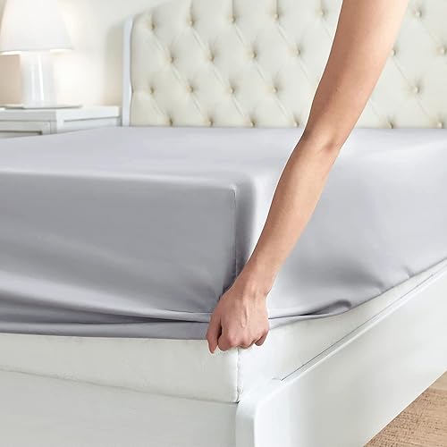 Miniatura 2 de BLC - Sábana bajera de microfibra tamaño Queen, 1 unidad, sábana bajera de 1800 hilos, doble cepillado, transpirable y refrescante con bolsillo