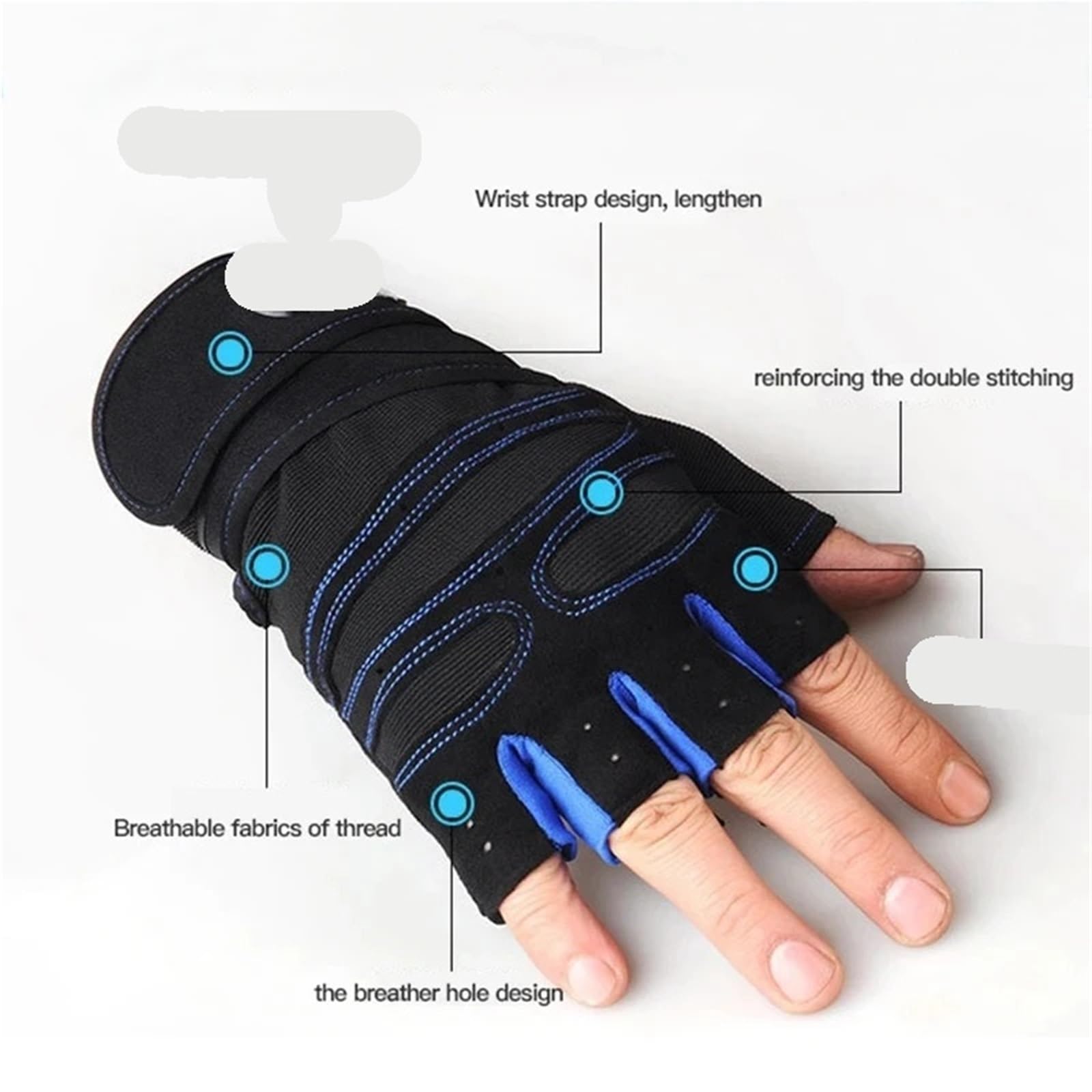 Guanti da Fitness Guanti da Palestra for Uomo Donna Fitness Sollevamento Pesi Guanti da Polso Body Building Allenamento Sport Esercizio Guanto da Ciclismo Antiurto per Fitness(Black,L)