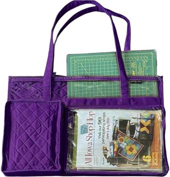 Yazzii Quilt Mat Carrier (12x18)- Portable Tote Bag for Cutting Mats, Rulers & Lighted Cutting Board - Royal Blue