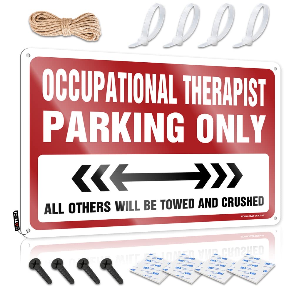 KRAZMURONGD Bedroom Door Decor Occupational Therapist Parking Only Tin Sign Cave Door Sign Garage Tin Sign(30X40CM)