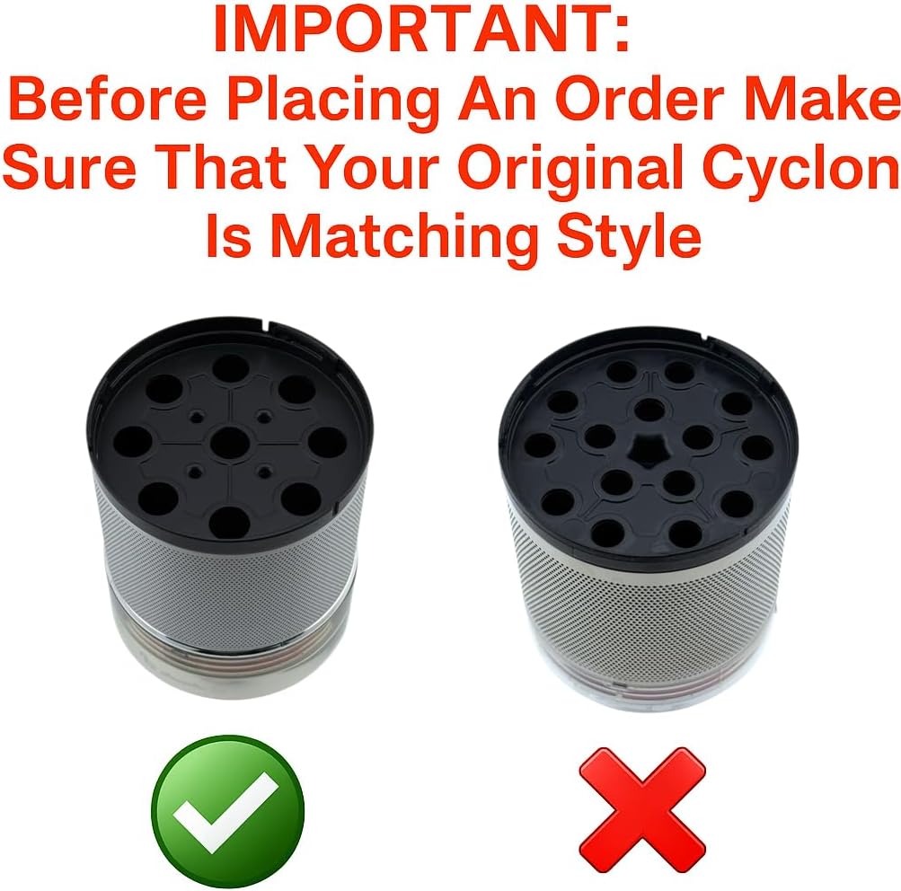 Cyclonic Mesh Metal Frame Dust Filter Assembly Compatible Replacement for LG CordZero A9 A900 A902 A905 A906 A907 A908 Cordless Stick Vacuum Cleaner