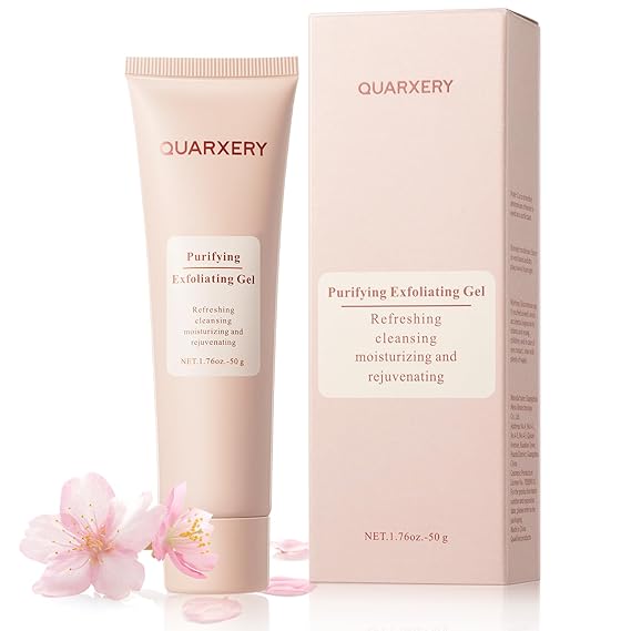 Quarxery Gentle Exfoliating Gel | Sensitive Skin Face & Body Cleanser | Natural Witch Hazel & Aloe | Deep Pore Cleansing