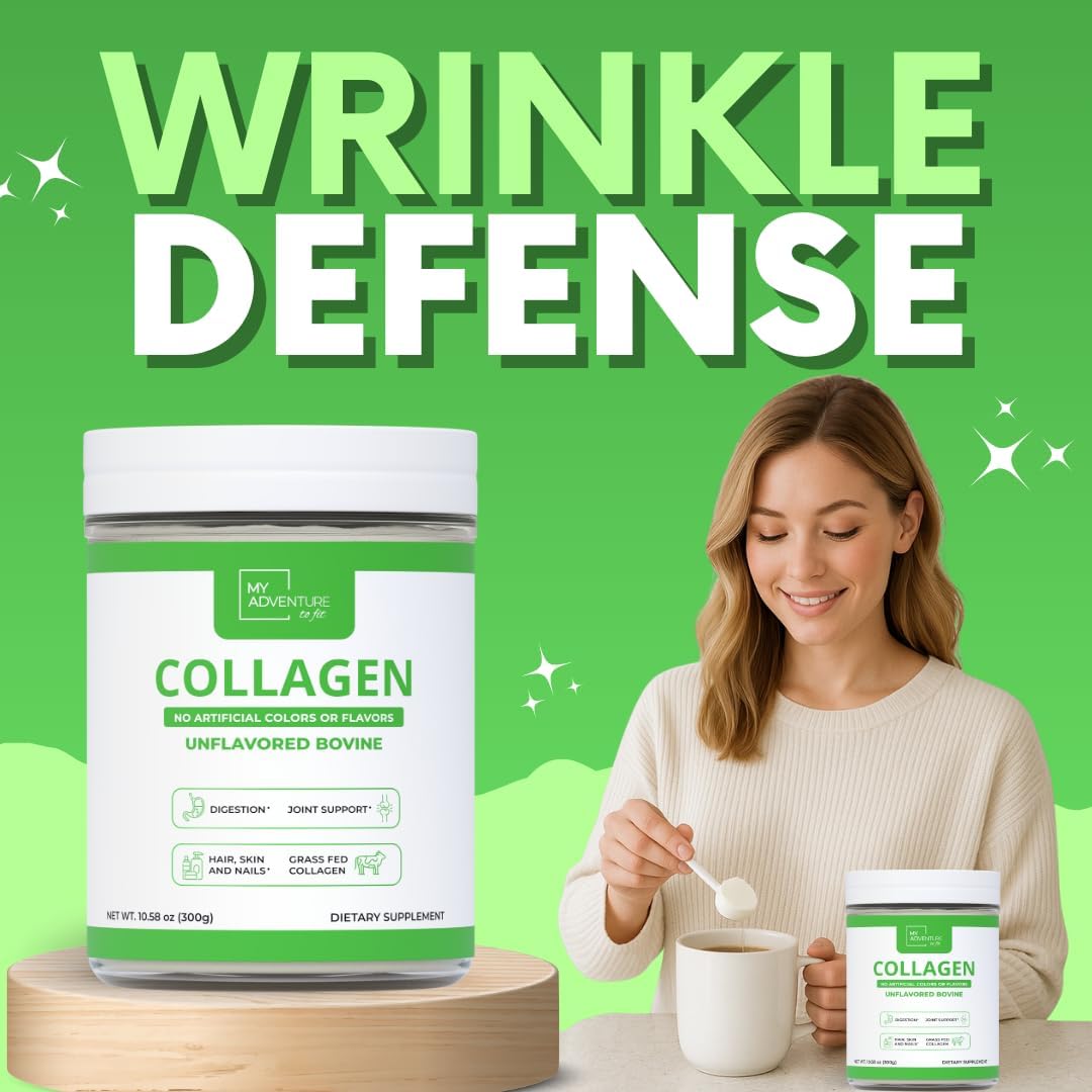 My Adventure to Fit Hydrolyzed Collagen for Women - Grass Fed Collagen Powder for Muscle Growth & Collagen Protein Powder - Keto Collagen Powder for Joints & Gut Health - Unflavored Bovine 300g