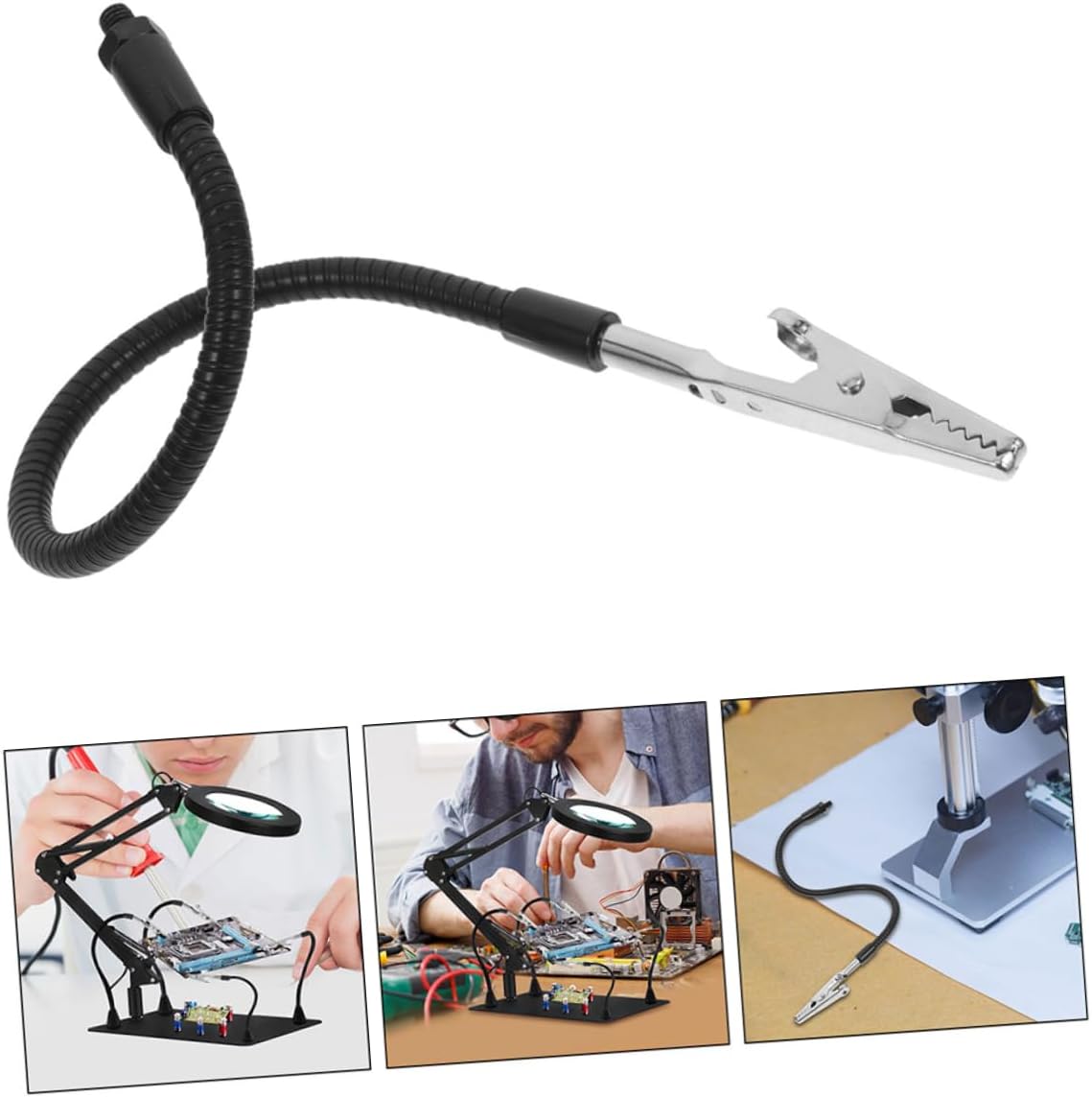 6pcs Adjustable Iron Wire Welding Clamps Versatile Third Hand Soldering Fixture for Electrical Work Pcb Repair Rotation Workbench Helper for Secure Holding