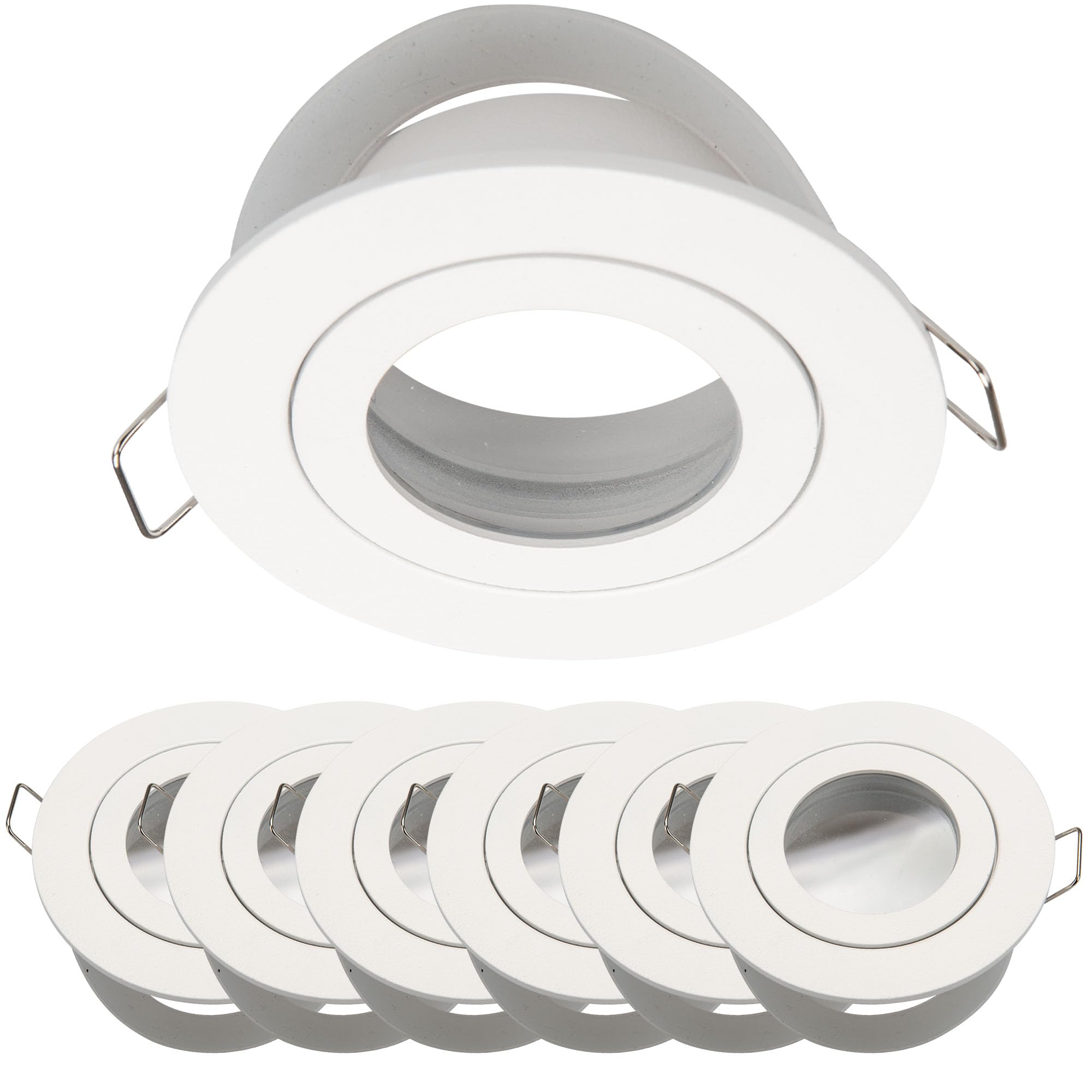 Mextronic MR16 Mounting Frame: 6 X MR16 68mm Mounting Frame With MR16 12V 16302-5 Aluminum Socket For MR16 GU5.3 12V LED Spot Light, Normal Halogen