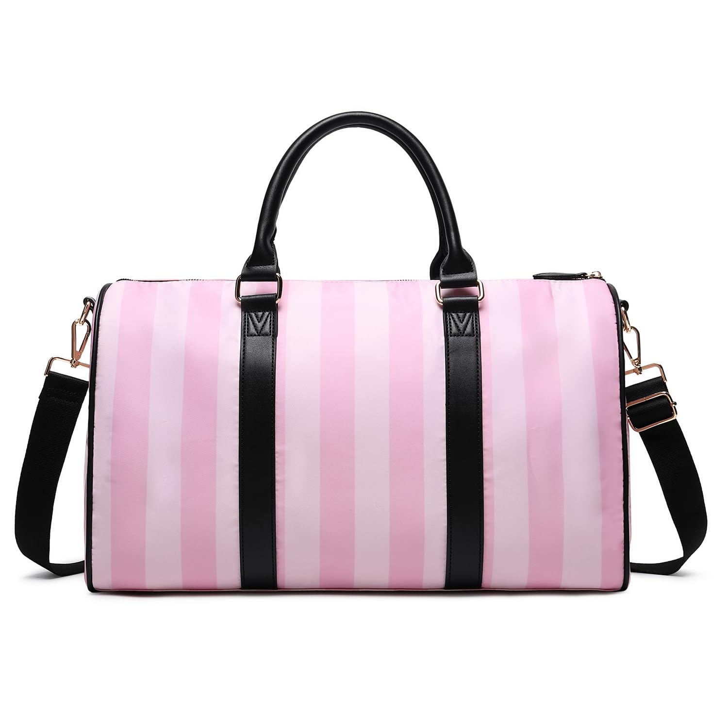 Victorias Secret Bolsos para mujeres, bolsos de lona, bolsos con cremallera de gran capacidad, bolsos de viaje para escuelas de trabajo (negro)（Rosado）