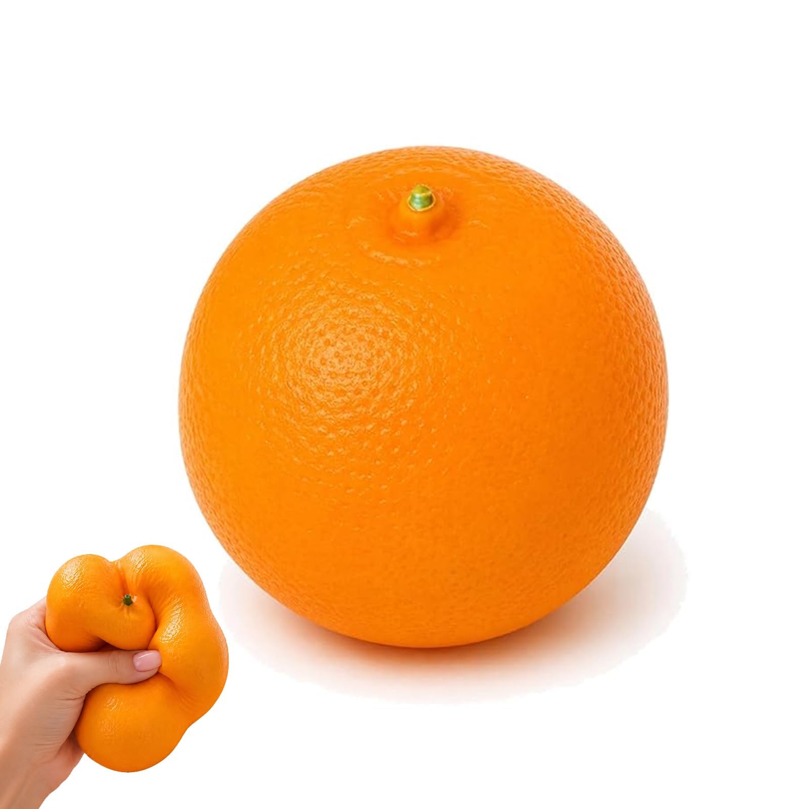 Orange Crunchy Squishy, Crunchy Orange Squishy, Realistic Fruit Squeeze Stress Ball with Loud Crunch Sound, Fast Rebound Scented Simulation Fruit Fidget Toy for Adults Anxiety Relief