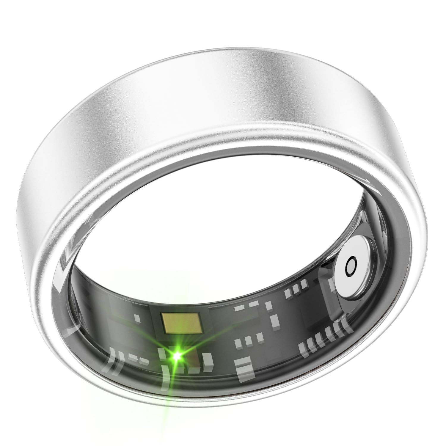 Pugody Smart Ring Health Tracker for Men Women,Sleep/Fitness Tracker with Heart Rate/Blood Pressure/Blood Oxygen Monitor.IP68 Waterproof, Fashionable Smart wear.No Subscription.(Silver, 10#)