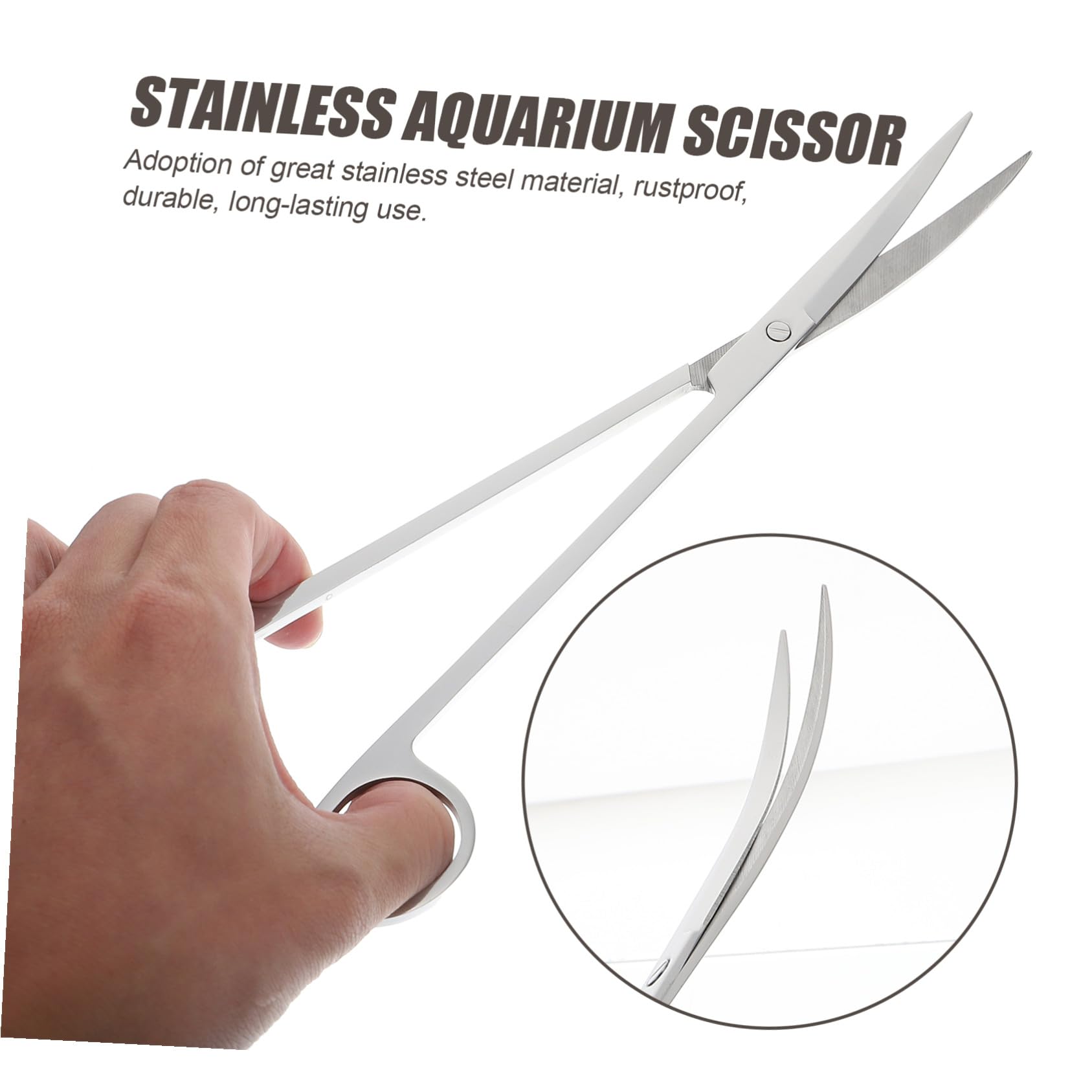 BESTonZON Tijeras para Césped Acuático Pinzas Largas para Acuario Pala de Acero Inoxidable para Acuario Suministros para Mantenimiento y Limpieza de Sustrato