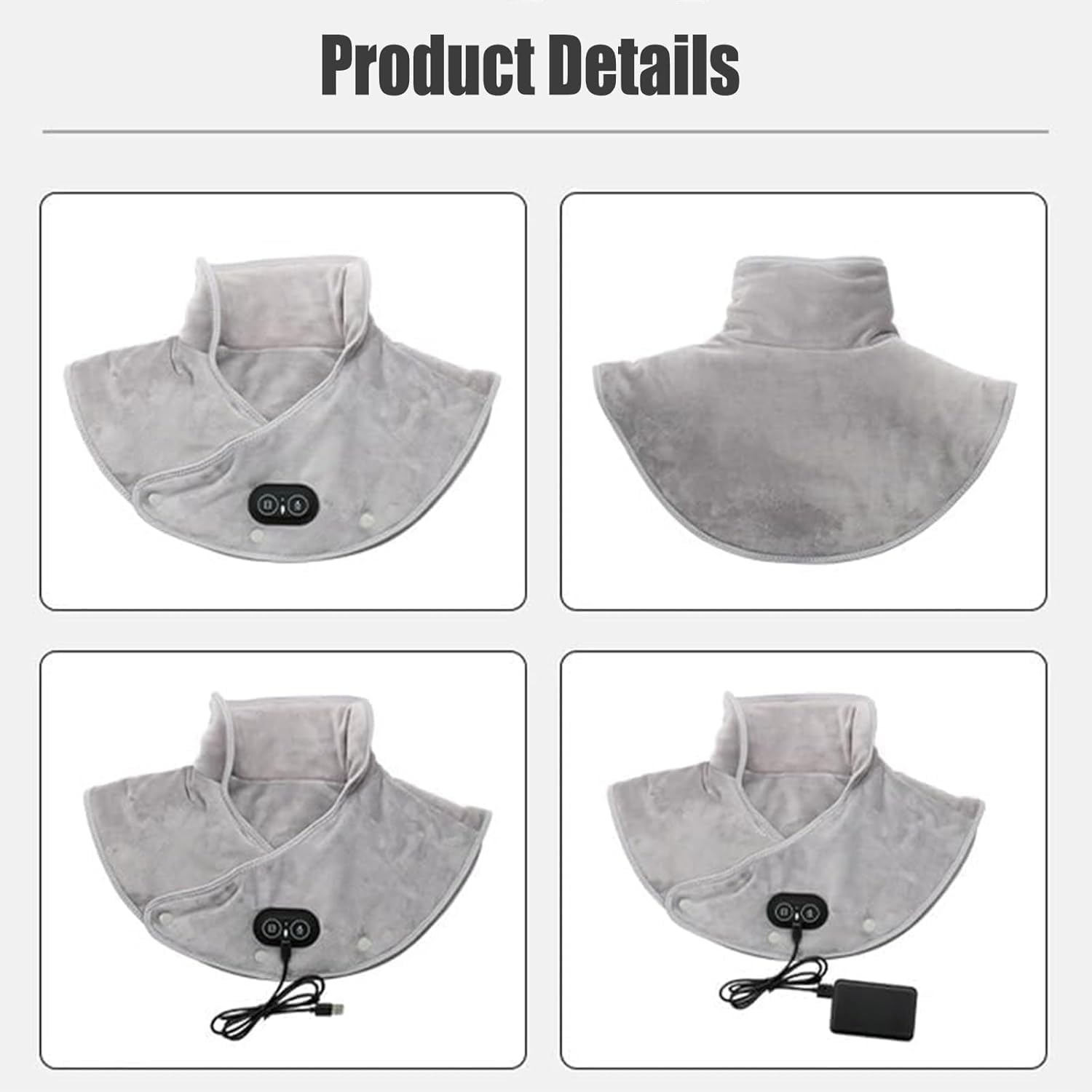 Almohadilla térmica para Cuello y Hombros, Therma Ease, Envoltura térmica USB para Cuello (Amarilla)