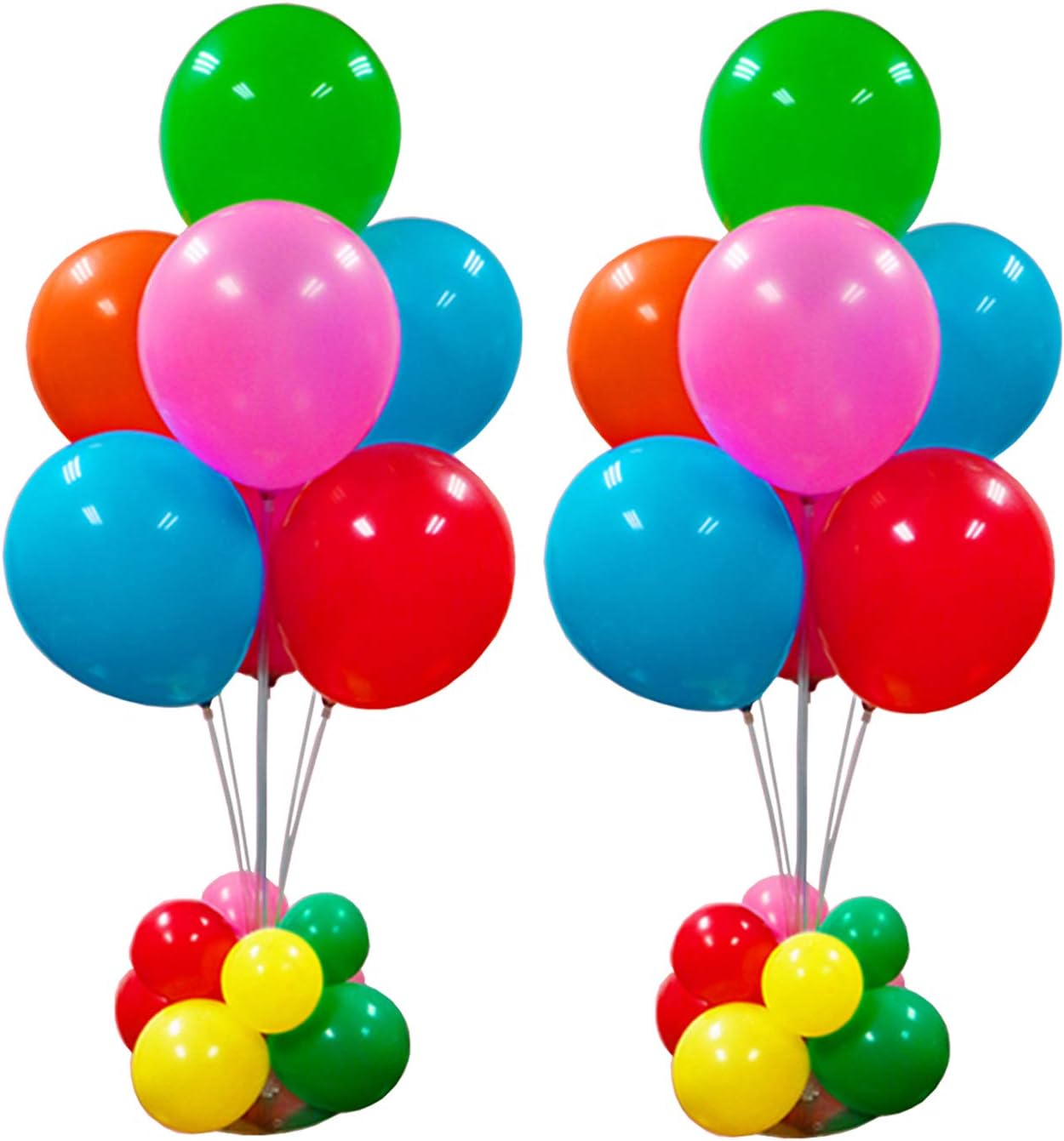 Kwayi Table Balloon Stand 38” Height 2 Sets with Balloons, 30pcs Latex Balloons Decoration for Dinner Party / Wedding / Office / Home