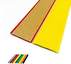 Tiras Autoadhesivas Antideslizantes para escalones para Pisos Inclinados, Color Amarillo, 7 m (22,9 pies) de Largo, fácil instalación y Cubierta de Borde Duradera para escaleras seguras y el