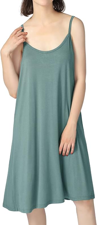Lus Chic Womens Nightgown Cami Cotton Sleepwear Plus Size Sleeveless Loungewear