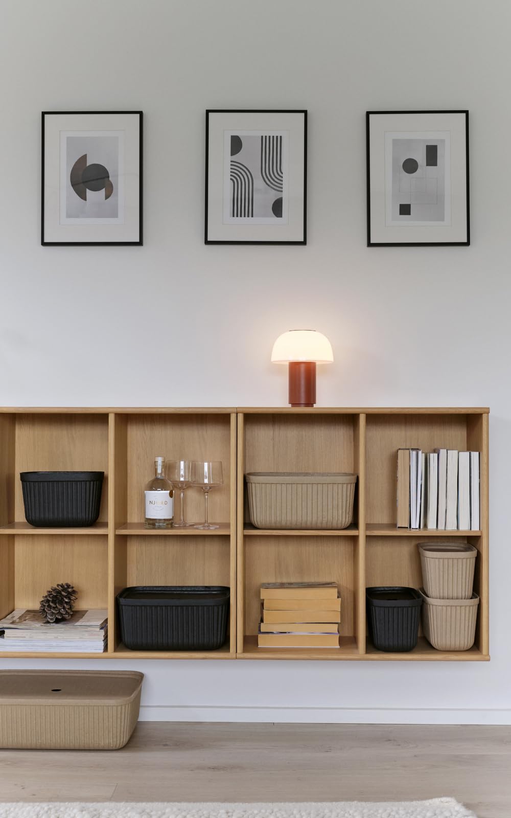 Zone Denmark Pulp Aufbewahrungsboxen mit Deckel – Boxen Aufbewahrung – Stabile Kisten aus 100% Recyclingmaterialien – 2 Stück – 32 x 23 x 15 cm – Schwarz