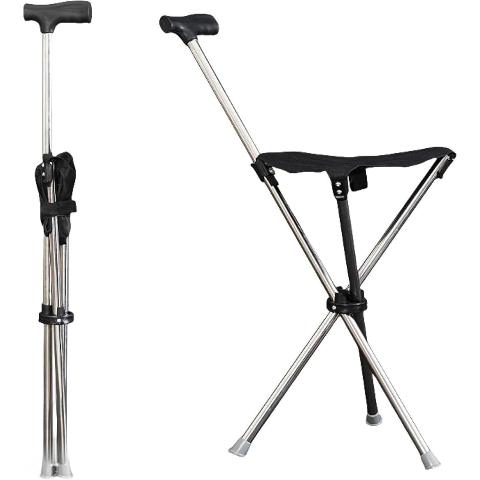 Amazon.co.jp: ステッキ 折りたたみ椅子 杖 椅子になる ステッキチェア