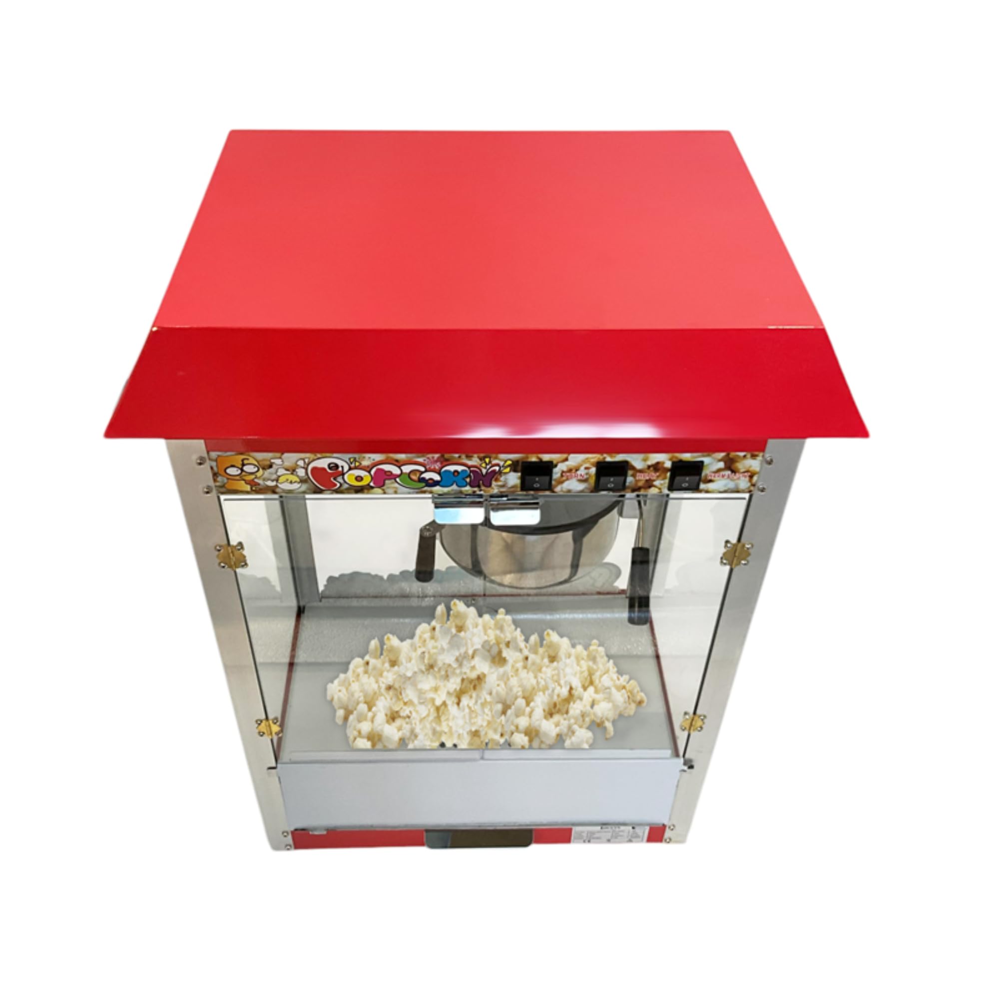 Machine à Pop-Corn Professionnelle - 1440W - Cuve Antiadhésive 2,2L - Éclairage LED - Maintien au Chaud