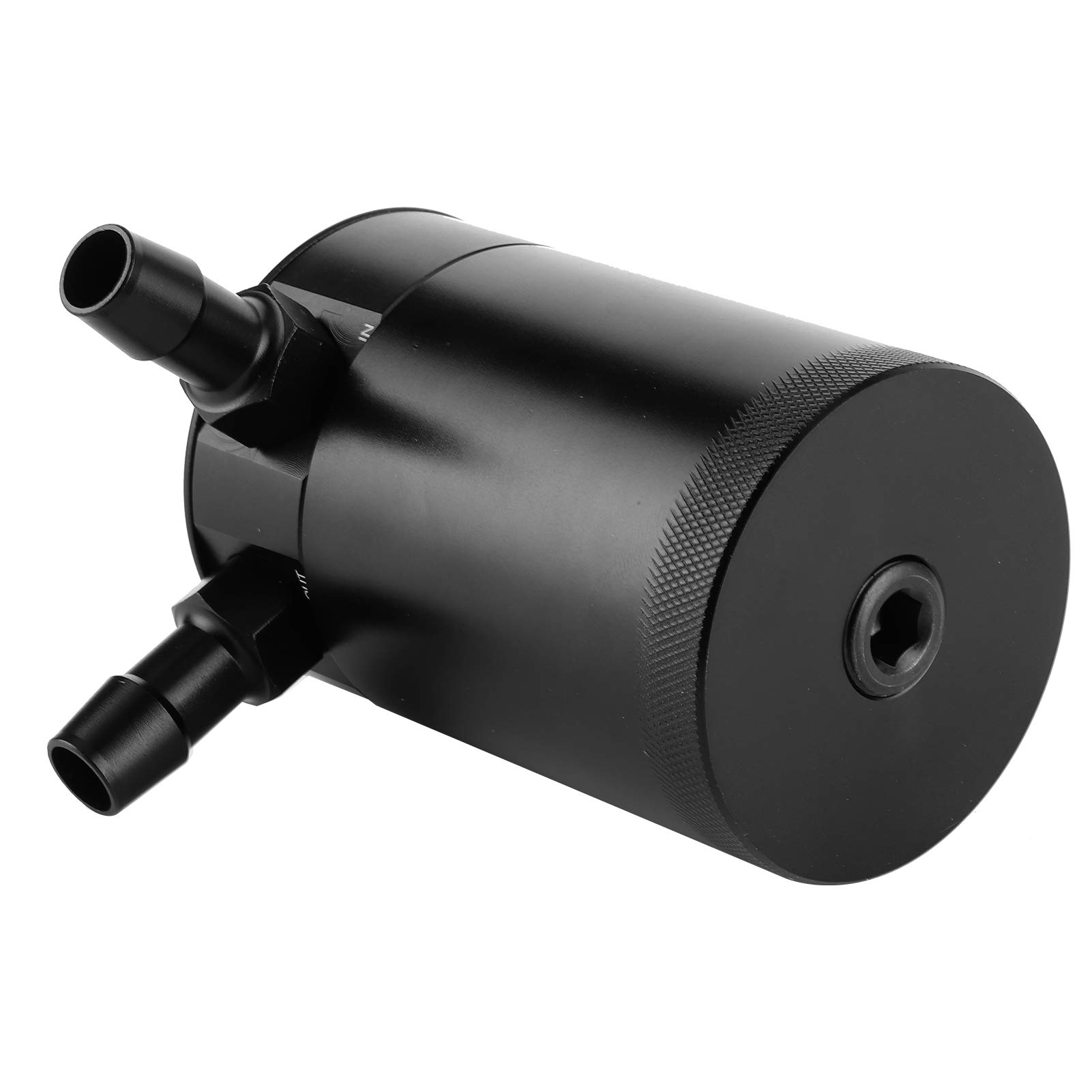 aqxreight Bote de Captura de Aceite de 2 Puertos – Depósito con Deflectores de Aleación de Aluminio para Motor Mejorado – Accesorio de Automóvil de Ajuste Universal para Gestión de Aceite