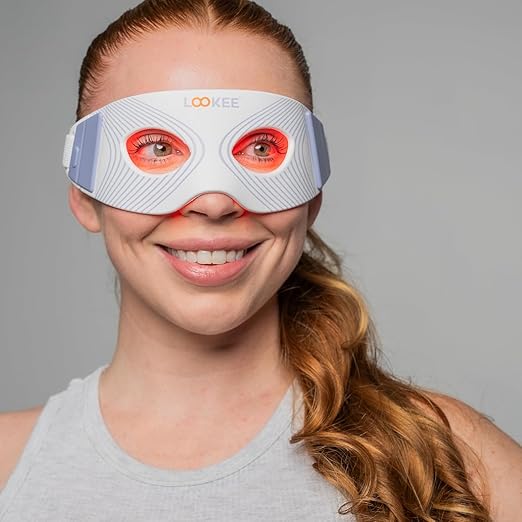 LOOKEE Red Light Therapy for Eyes, 80 LED Under Eye Red Light Therapy Glasses for Anti-Aging, Wrinkle Reduction, and Mood & Sleep Enhancement & Eye Bags