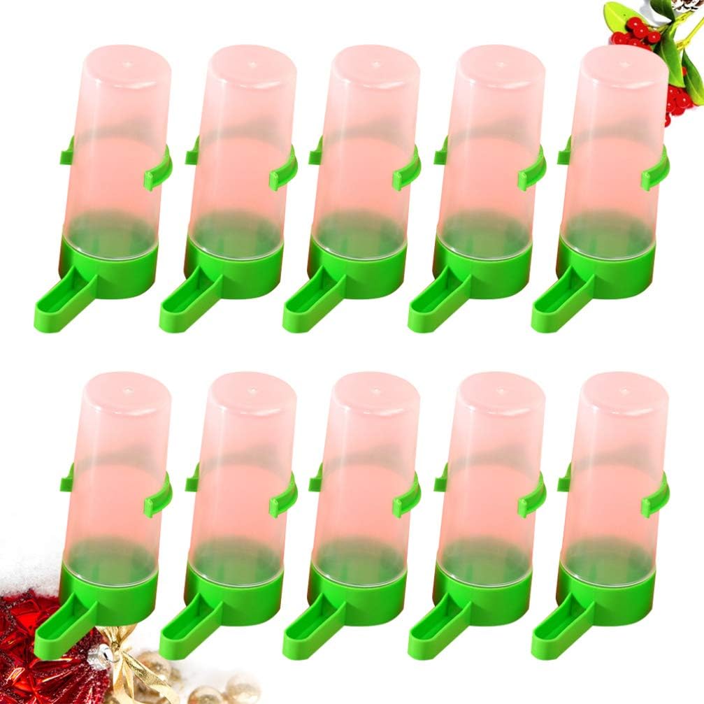 POPETPOP Medium Automatic Bird Parrot Feeding Cup Portable Bird Water Dispenser Small Feeder for Indoor and Outdoor Cage Use