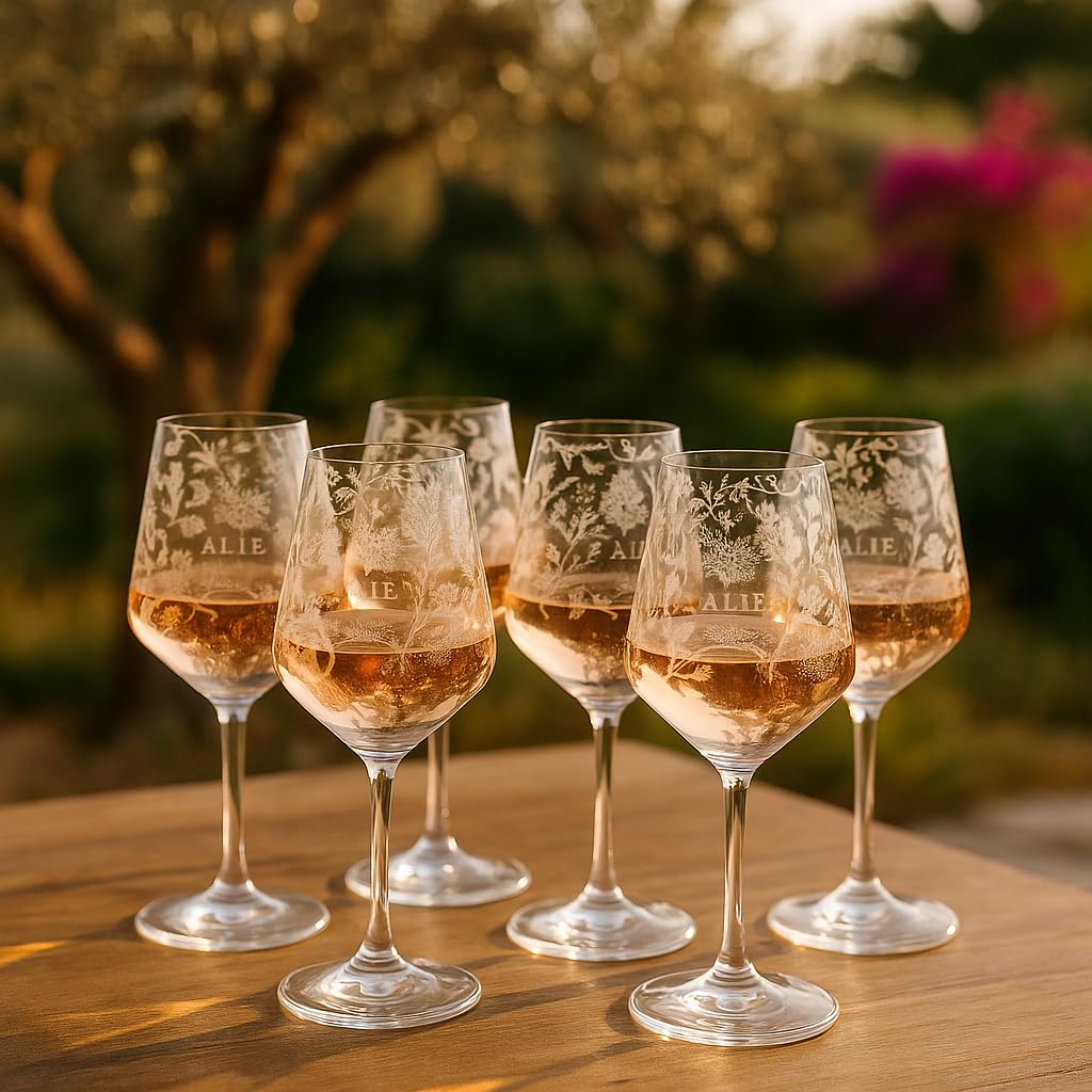 6 Stück Alie Weingläser / 6er Set Wein Glas/Gläser mit Druck