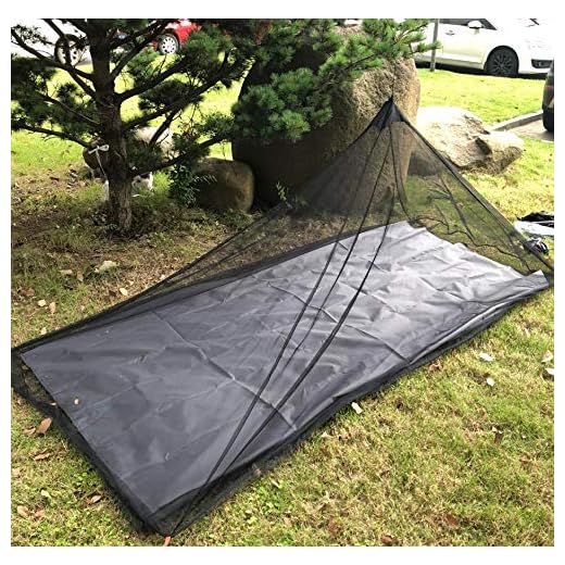 Aventik No-See-Um Camping Mosquito Net Bed Compact and Ultra-Light for Travel，Finest Holes Mesh 2000 Noseeum Netting for Camping and Hiking, Without Sleeping Mat (Single Brown Color, M)