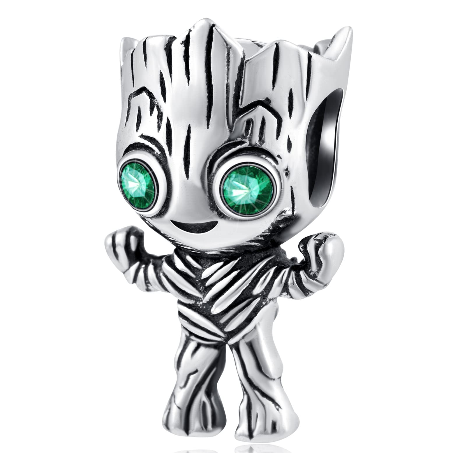 GLOWDAS Tree Man Charms fit European Galaxy Bracelet, Antique 925 Sterling Silver Monster Beads with CZ, Gifts for Mothers Day/Boys/Girls