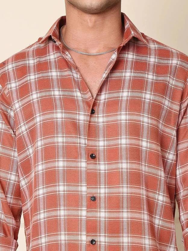 Image of NoseQueen Men's Checked Cotton Shirt | Full Sleeve Regular Fit Casual Shirt for Men | Soft Breathable Checkered Shirt