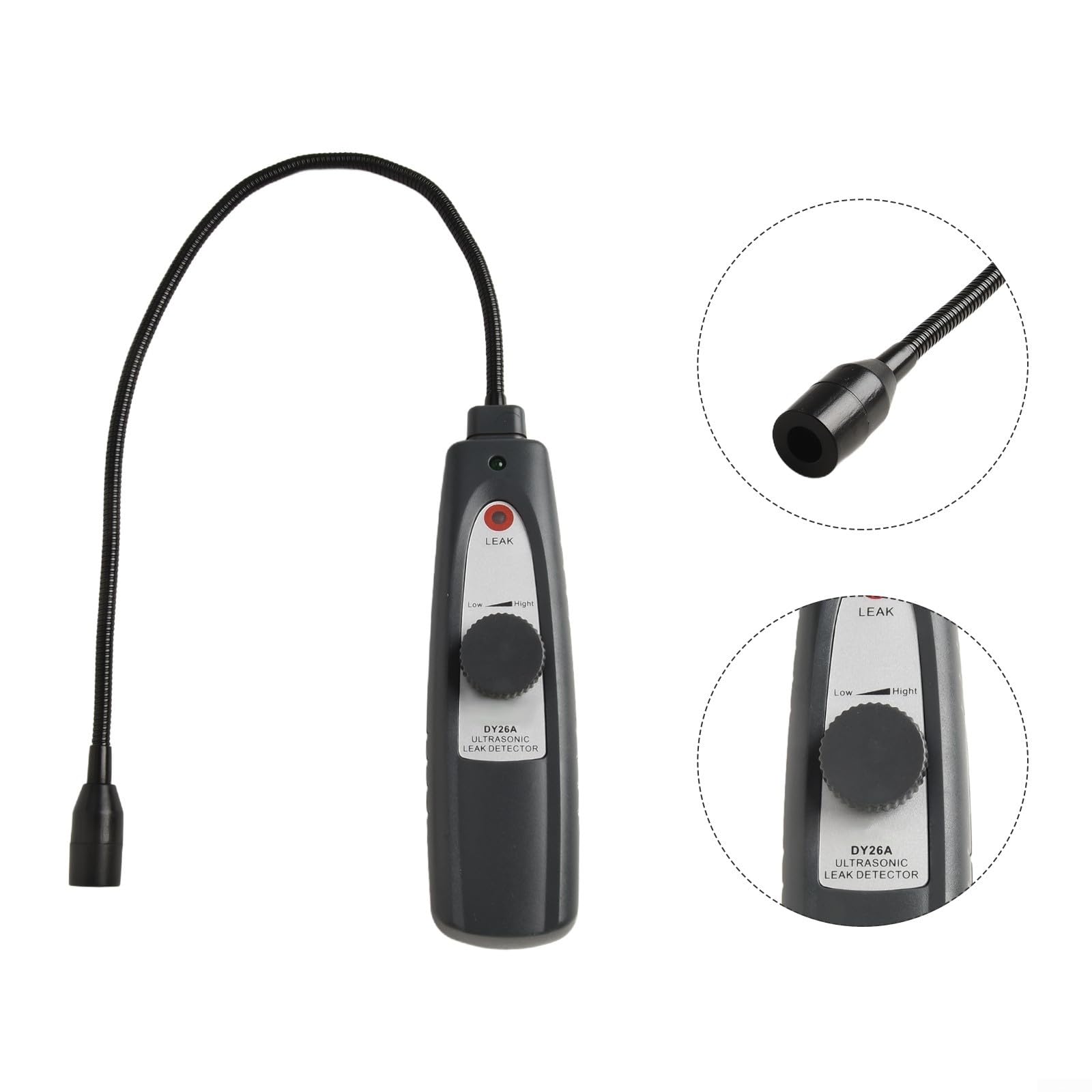 Detector de fugas para prueba de vacío de presión de gas de aire, agua, con alarma de luz de sonido y conector de auriculares, herramienta de diagnóstico portátil para freno de CA