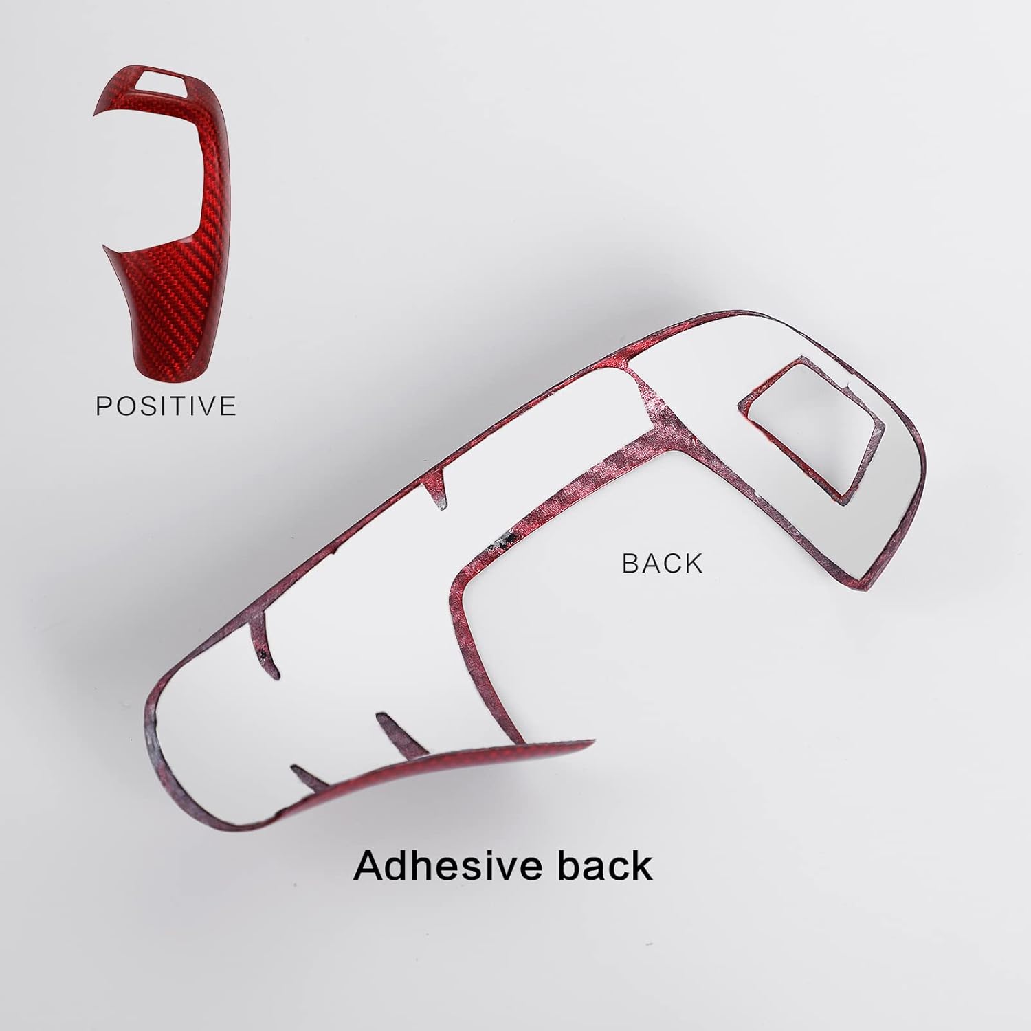 Compatible with Carbon Fiber Gear Shift Knob Cover Automotive Shift Lever Modified Decoration for BMW F20 F22 F07 E70M (Red)