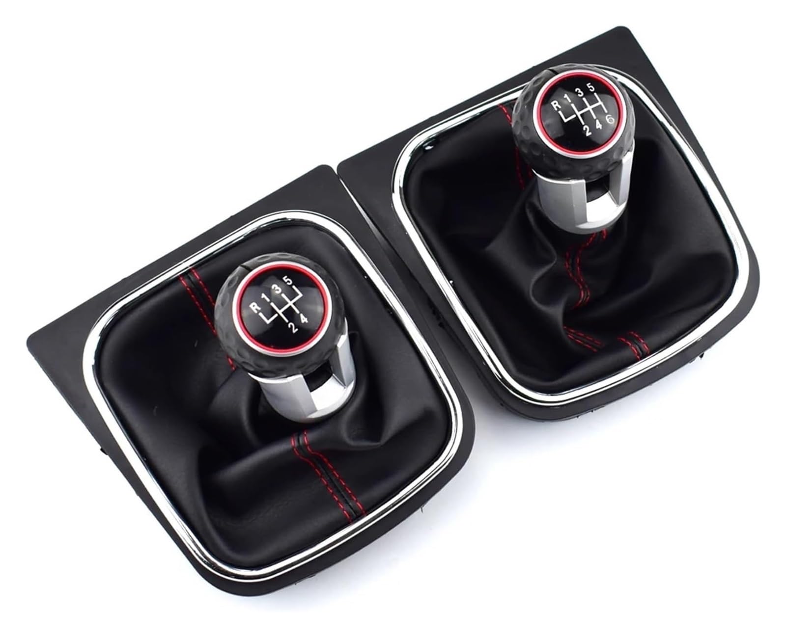 Pomos Palanca Coche Para VW MK5 MK6 Para Golf 5 Y 6 Para Rabbit Para Jetta 2010-2014 Funda Protectora De Cuero Para La Palanca Cambios(Gti 5 Speed)