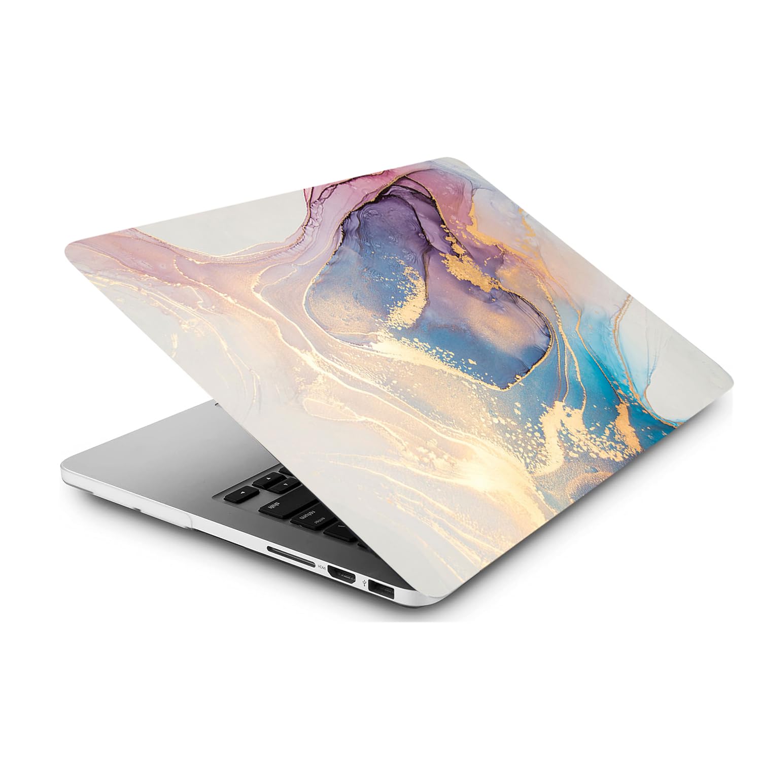 Funda Dura Compatible con Macbook Air 13,6 Pulgadas 2022 2024 M2 M3 Versión Modelo A2681 A3113 con Pantalla Retina Touch ID, Plástico Carcasa Delgada Cubierta Protectora, Mármol Colorido