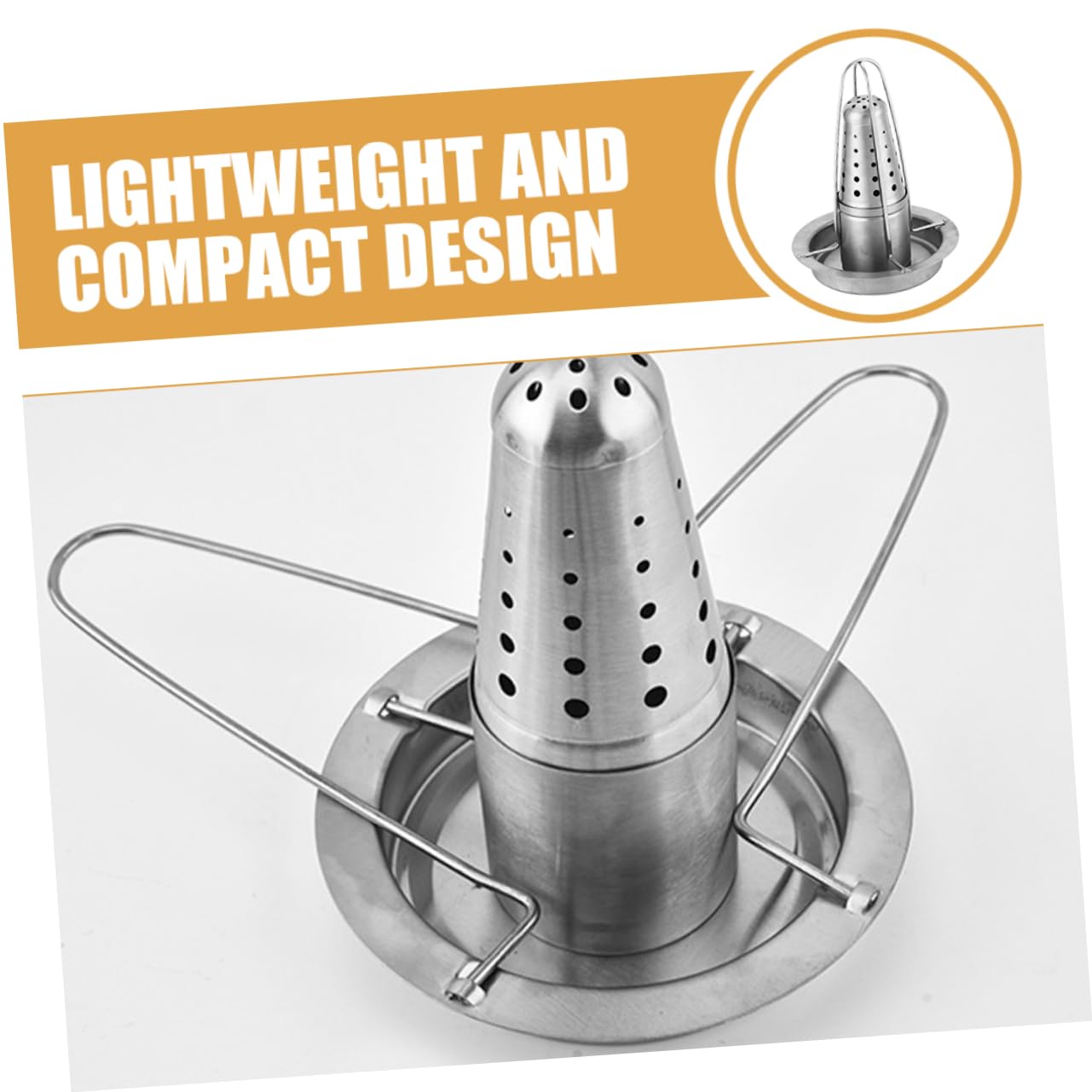 Sosoport Supporto per Arrosto di Pollo in Acciaio Inossidabile, Design Compatto e Portatile, per Barbecue All'aperto, Accessorio Resistente e Durevole