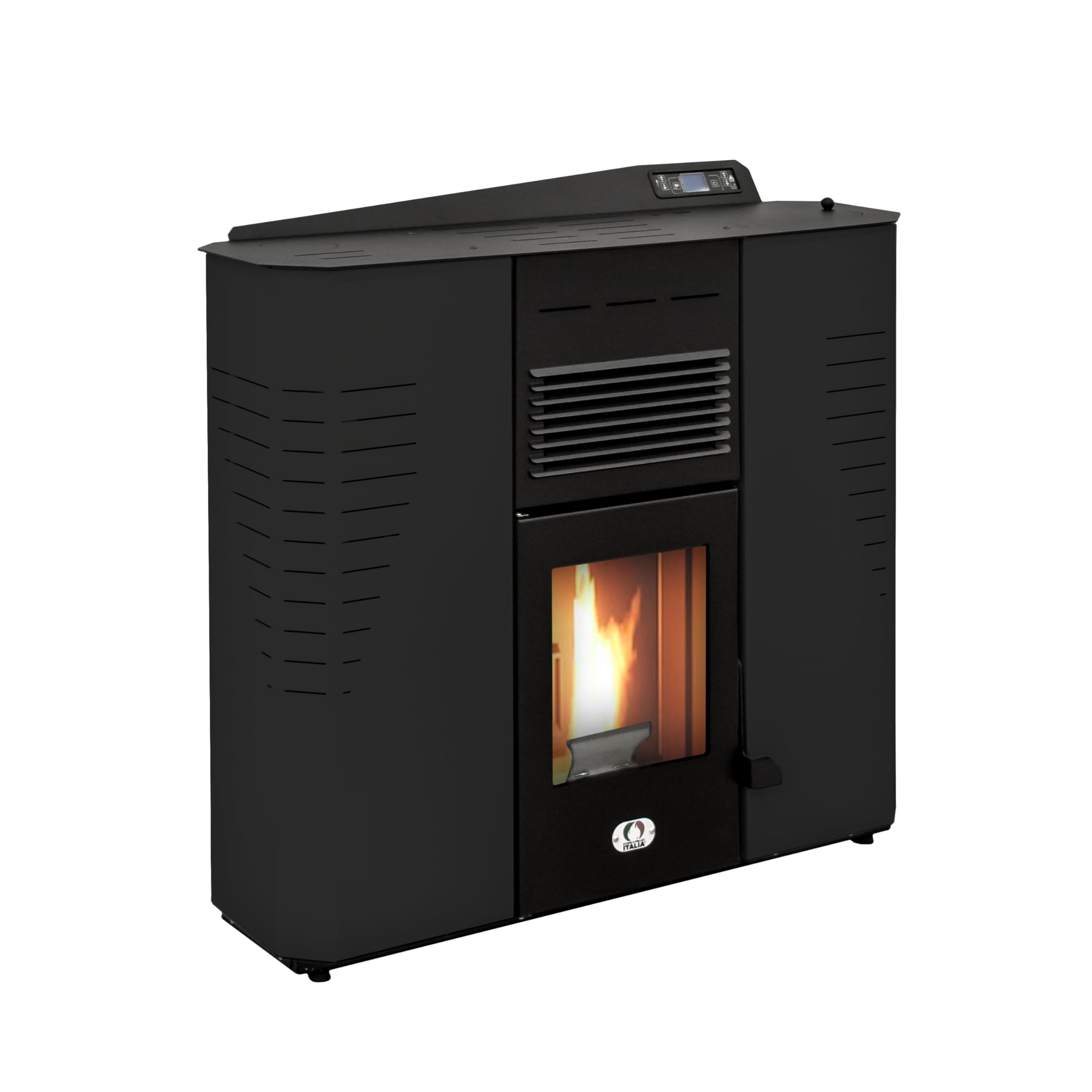 STUFE A PELLET ITALIA Marmolada 14 KW Pelletöfen Effizienz 92% Heizt 130m² Autonomie 19 Std Programmierbar 5 Geschwindigkeiten Schwarz