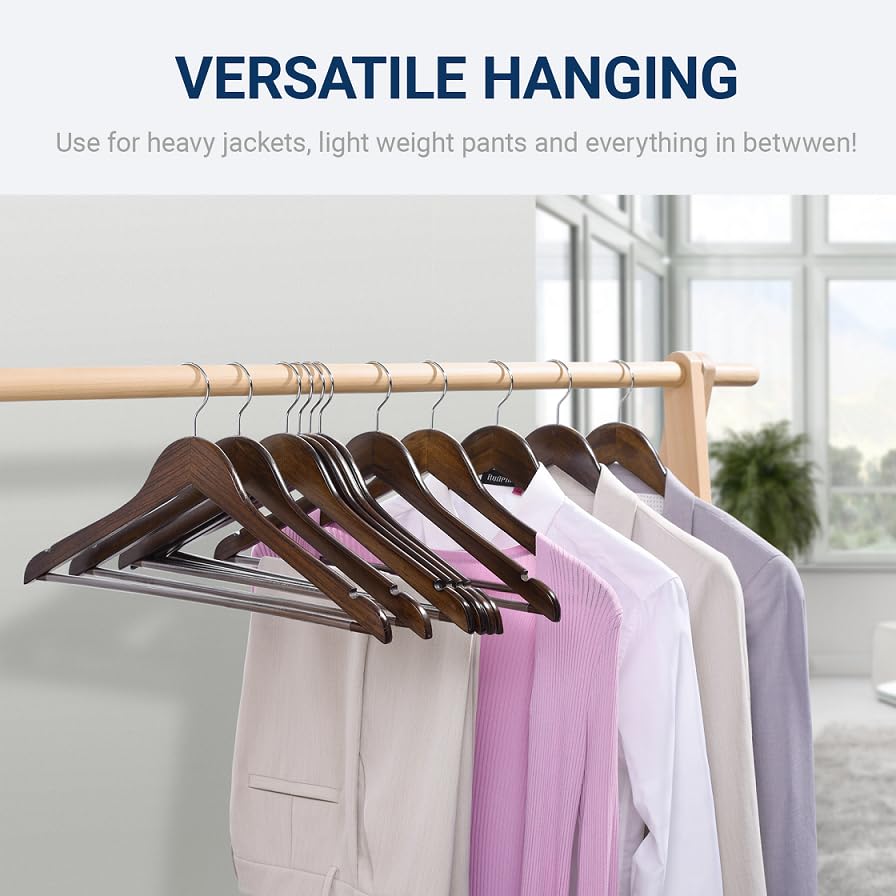 Amazon.com: Amber Home 20 Pack Walnut Wooden Coat Hangers, Vintage