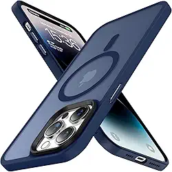 Capa Capinha Translucida Fosca Magnética Anti Impacto Premium Macia Protetora Compatível com iPhone (Azul, iPhone 12/12 Pro)